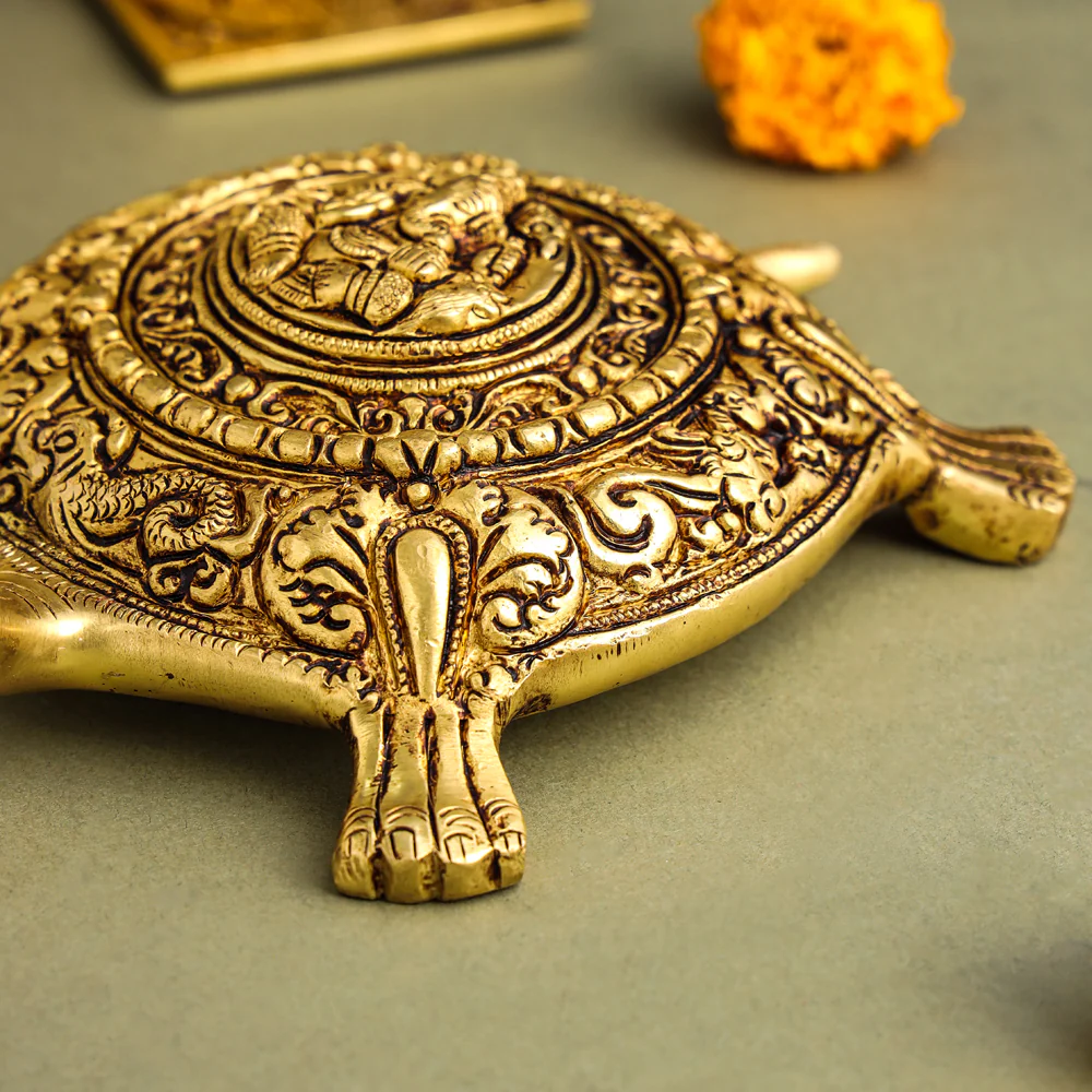 Brass Ganesha Tortoise Vastu Decor (2 Inch) - Image 6