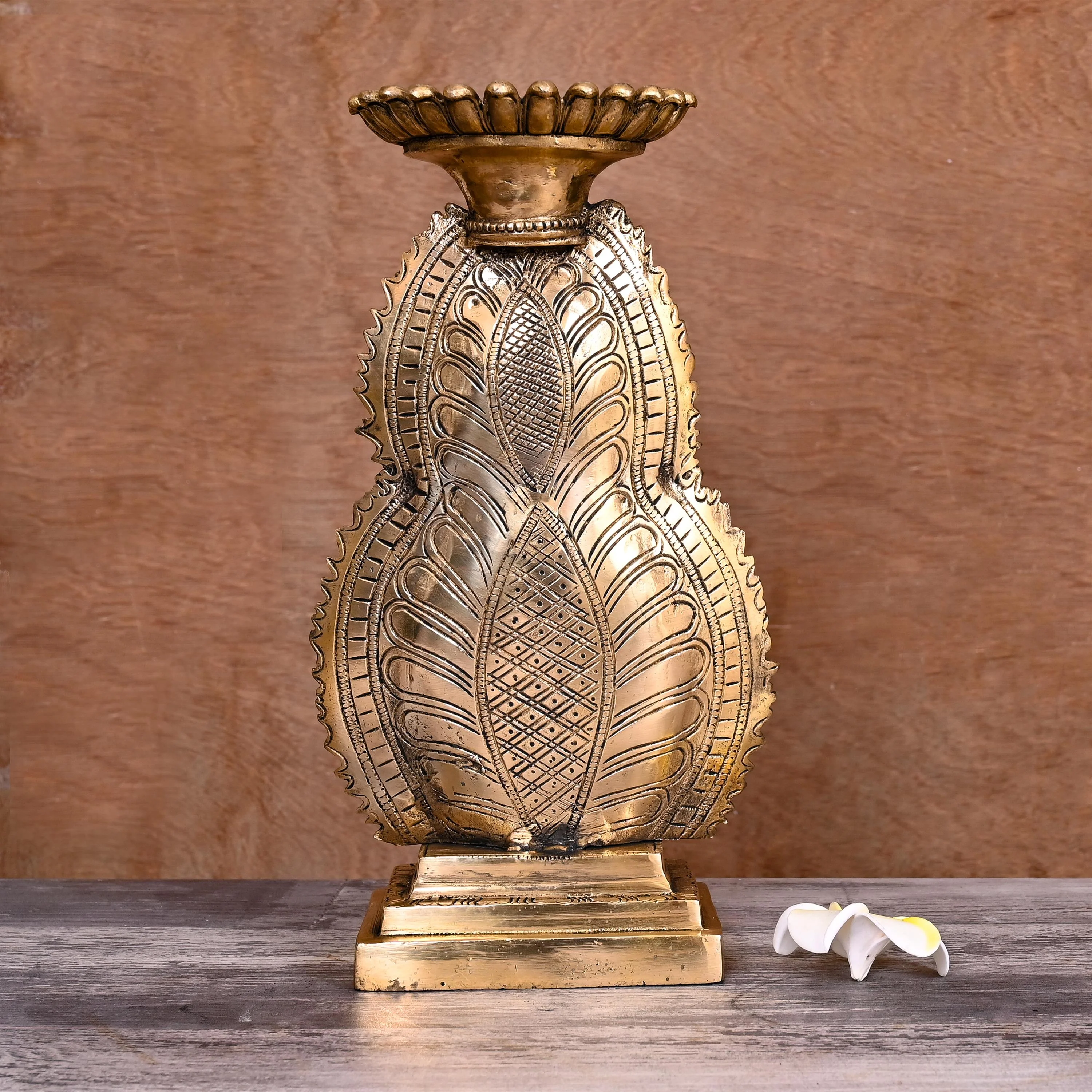 Brass Gautam Buddha Candle Holder (11.8 Inch) - Image 3