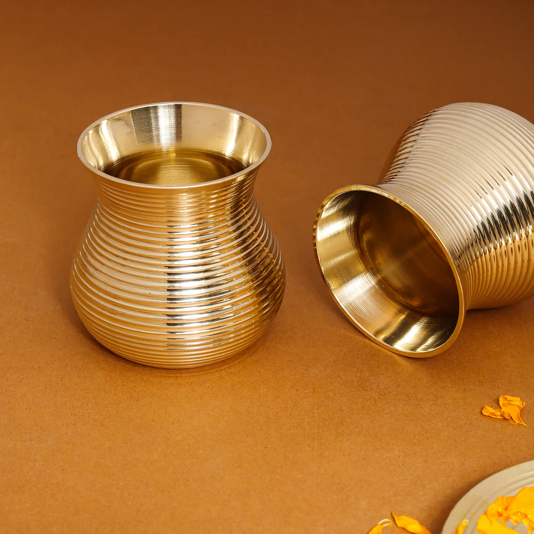 Brass Glass Tumbler Pair - Image 3