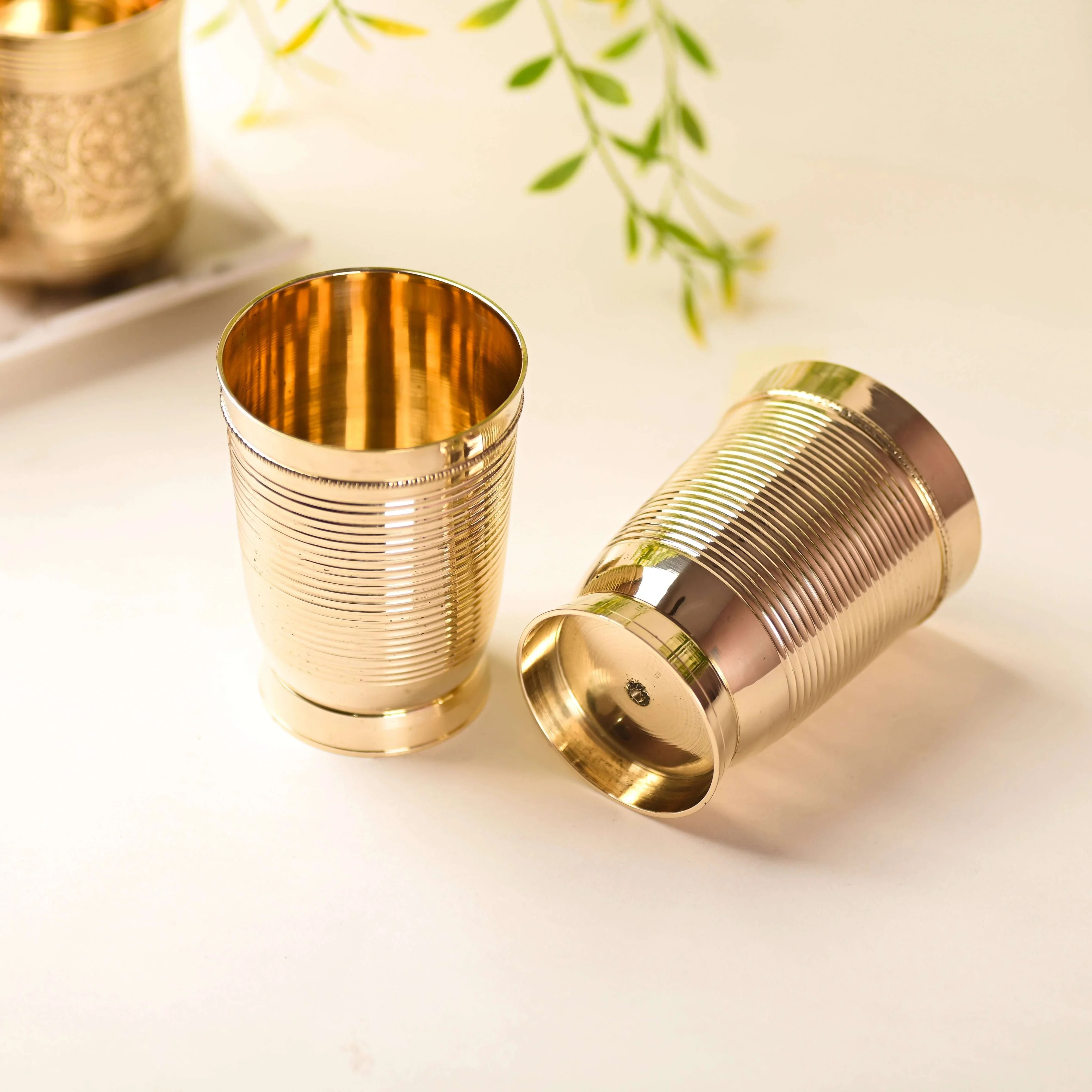 Brass Glass Pair (4 Inch) - Image 3