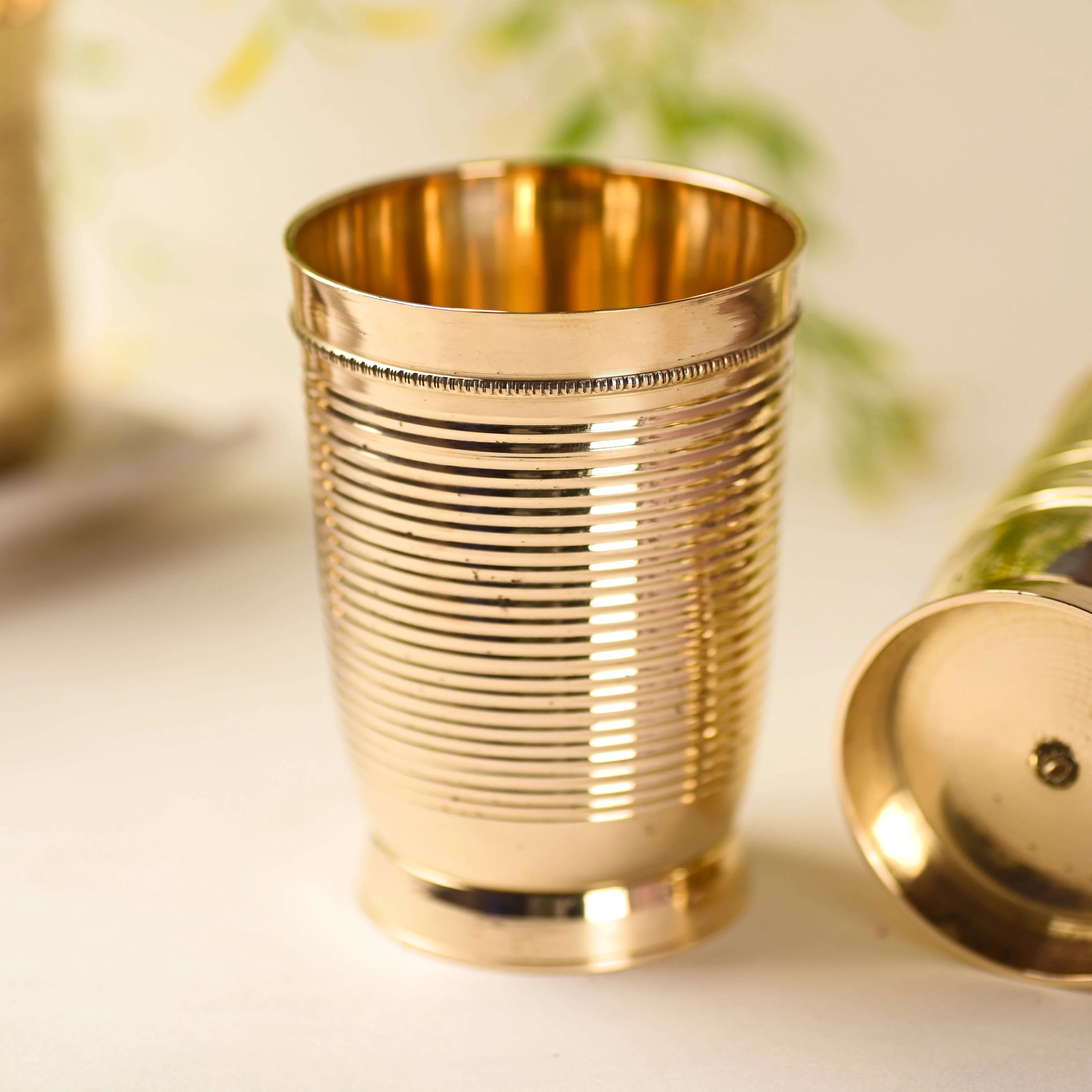 Brass Glass Pair (4 Inch) - Image 4