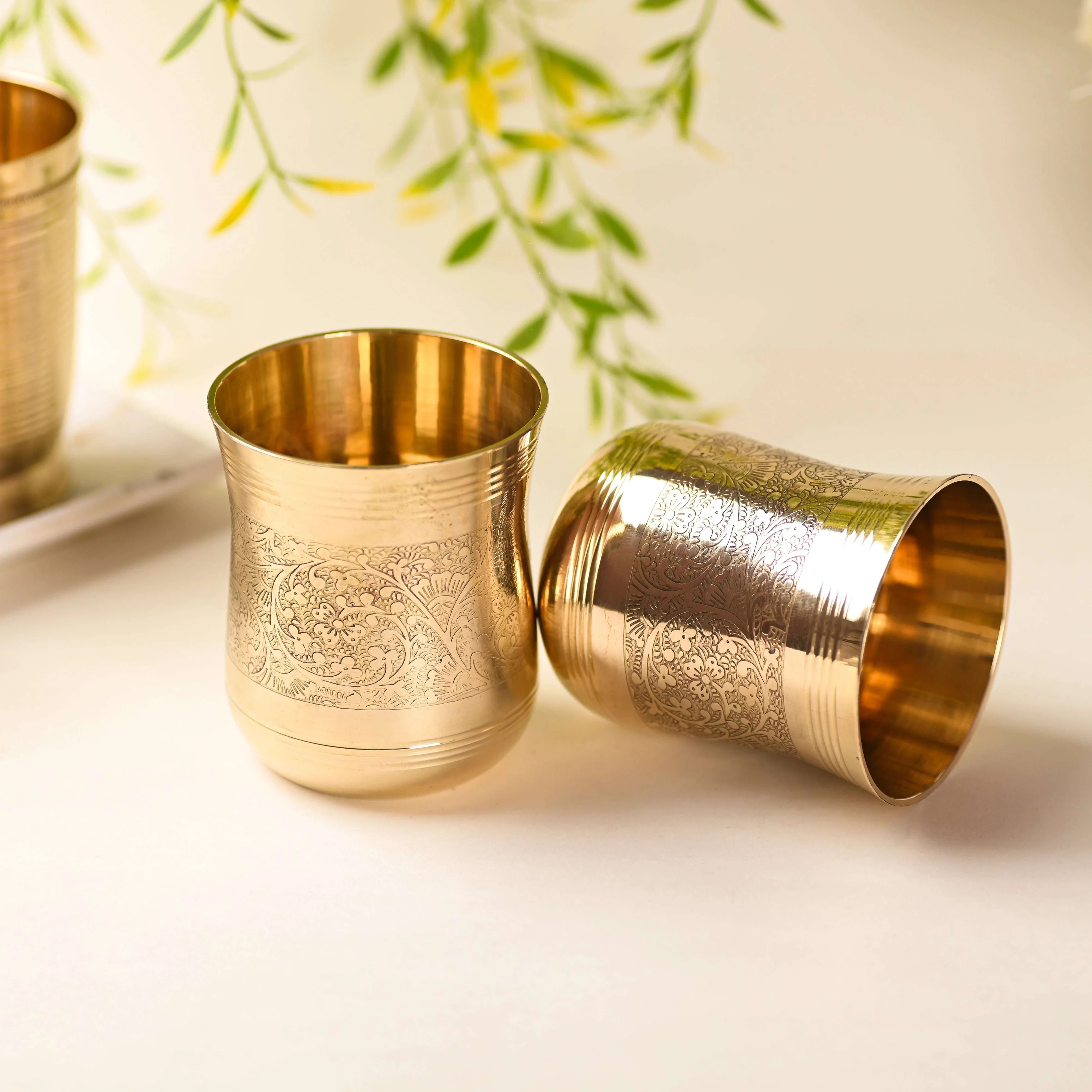 Brass Handcrafted Glass Pair (3.5 Inch) - Image 3