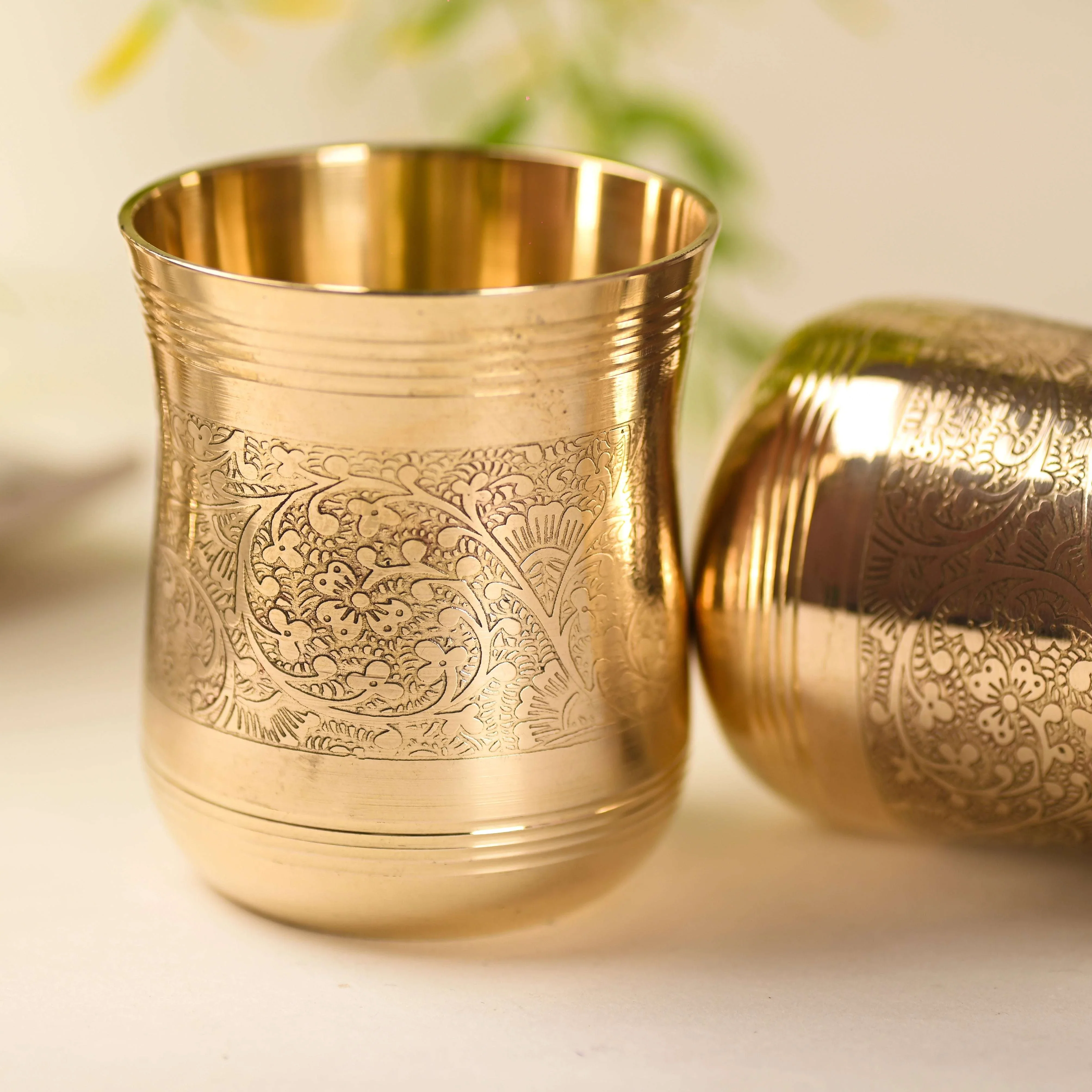 Brass Handcrafted Glass Pair (3.5 Inch) - Image 4