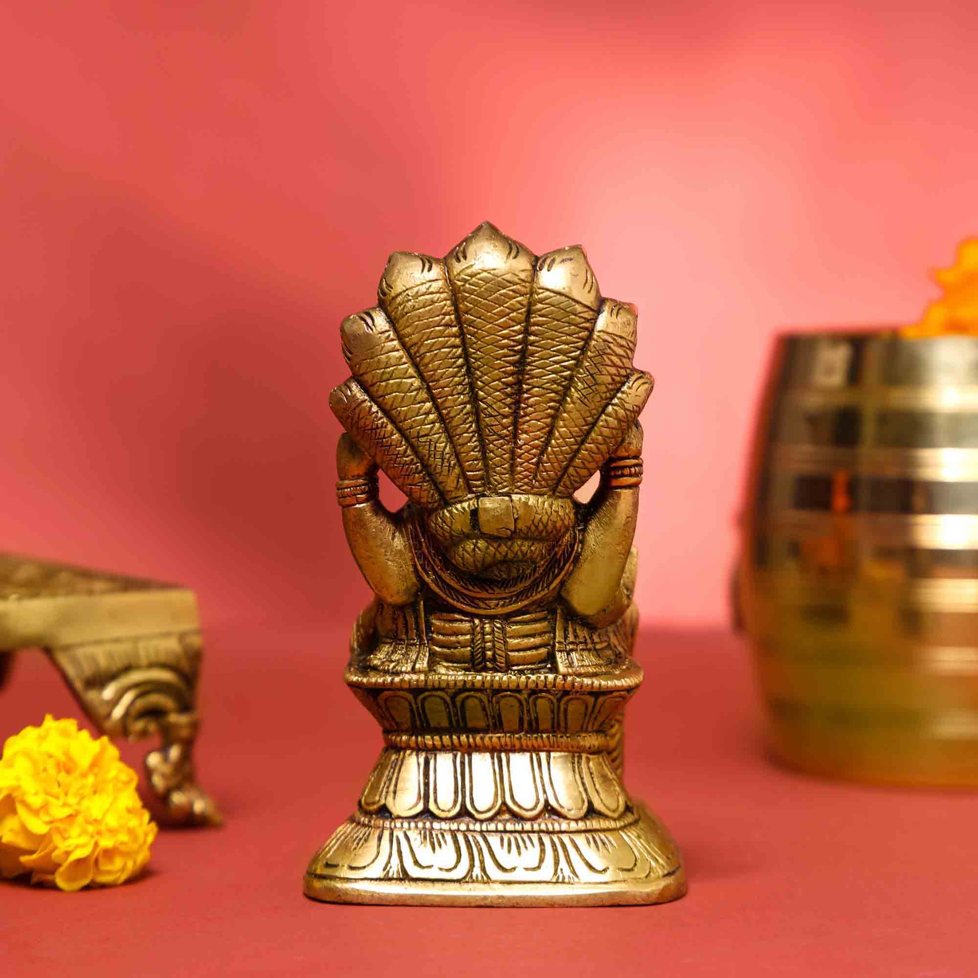 Brass God Narasimha Idol (5.5 Inch) - Image 3