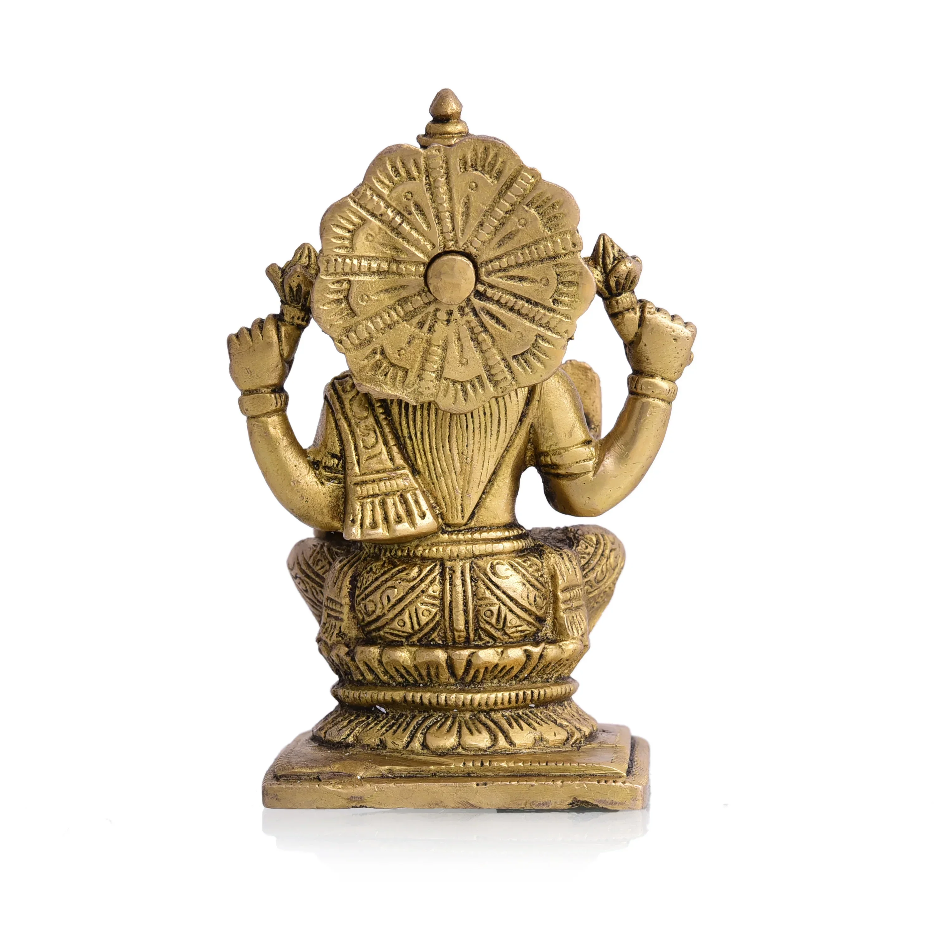 Brass Sitting Goddess Lakshmi Idol (4.5 Inch) - Image 5