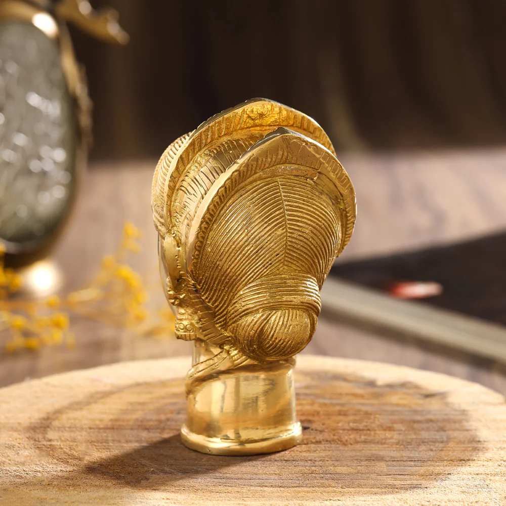 Brass Goddess Parvati Head Idol (5 Inch) - Image 4
