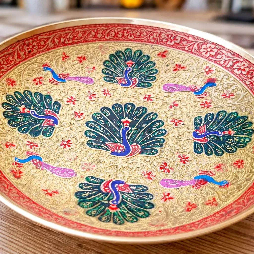 Brass Hand Painted Decorative Fruit Bowl (7.2 Inch) - Image 5