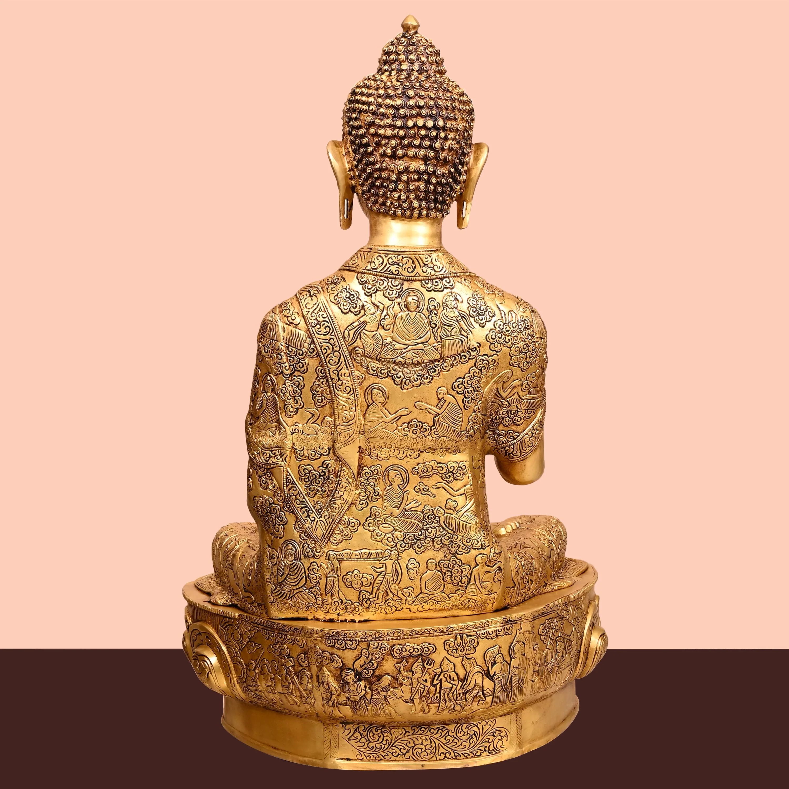 Brass Handcarved Blessing Buddha (33 Inch) - Image 3