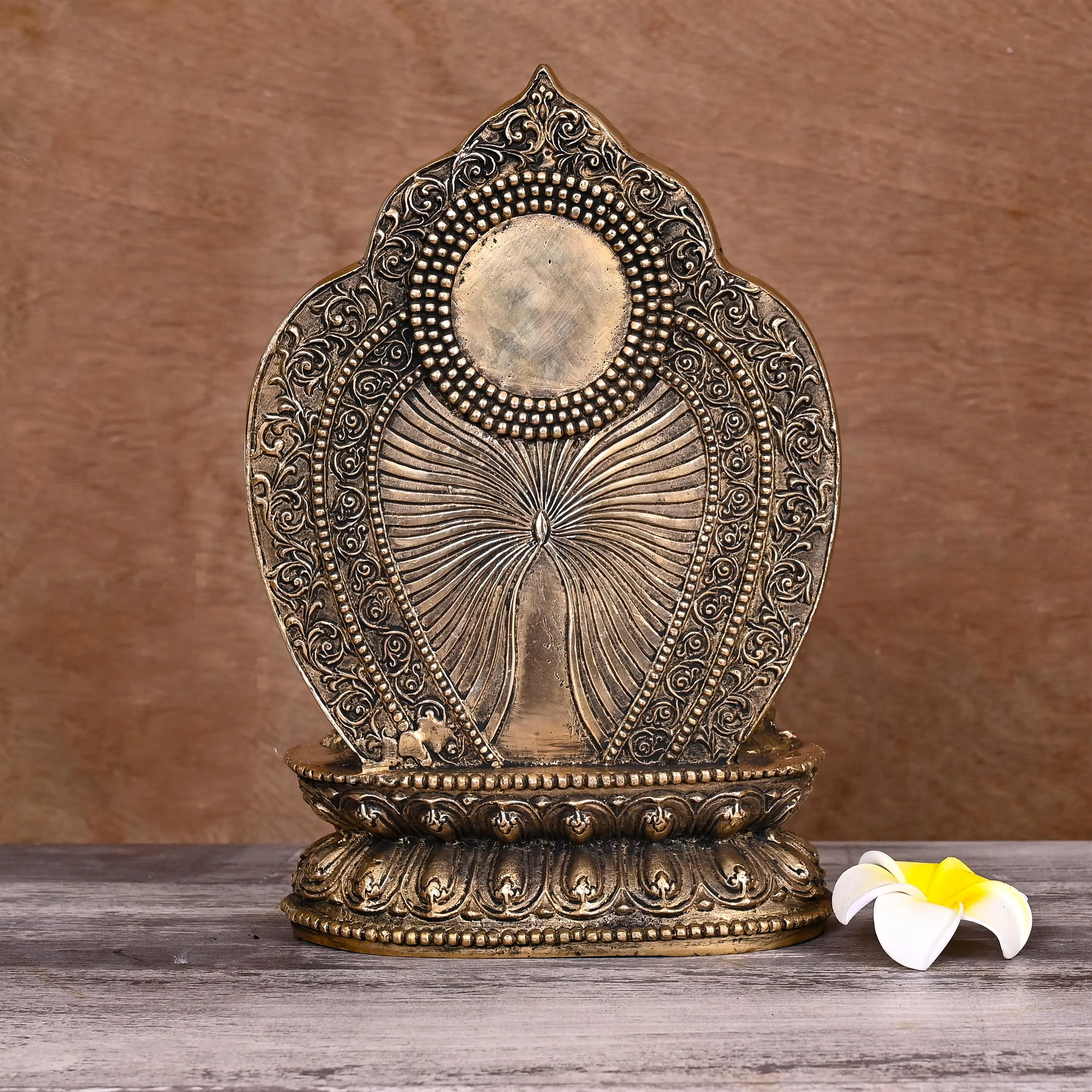 BRASS HANDCARVED BLESSING BUDDHA STATUE (10.5") - Image 3