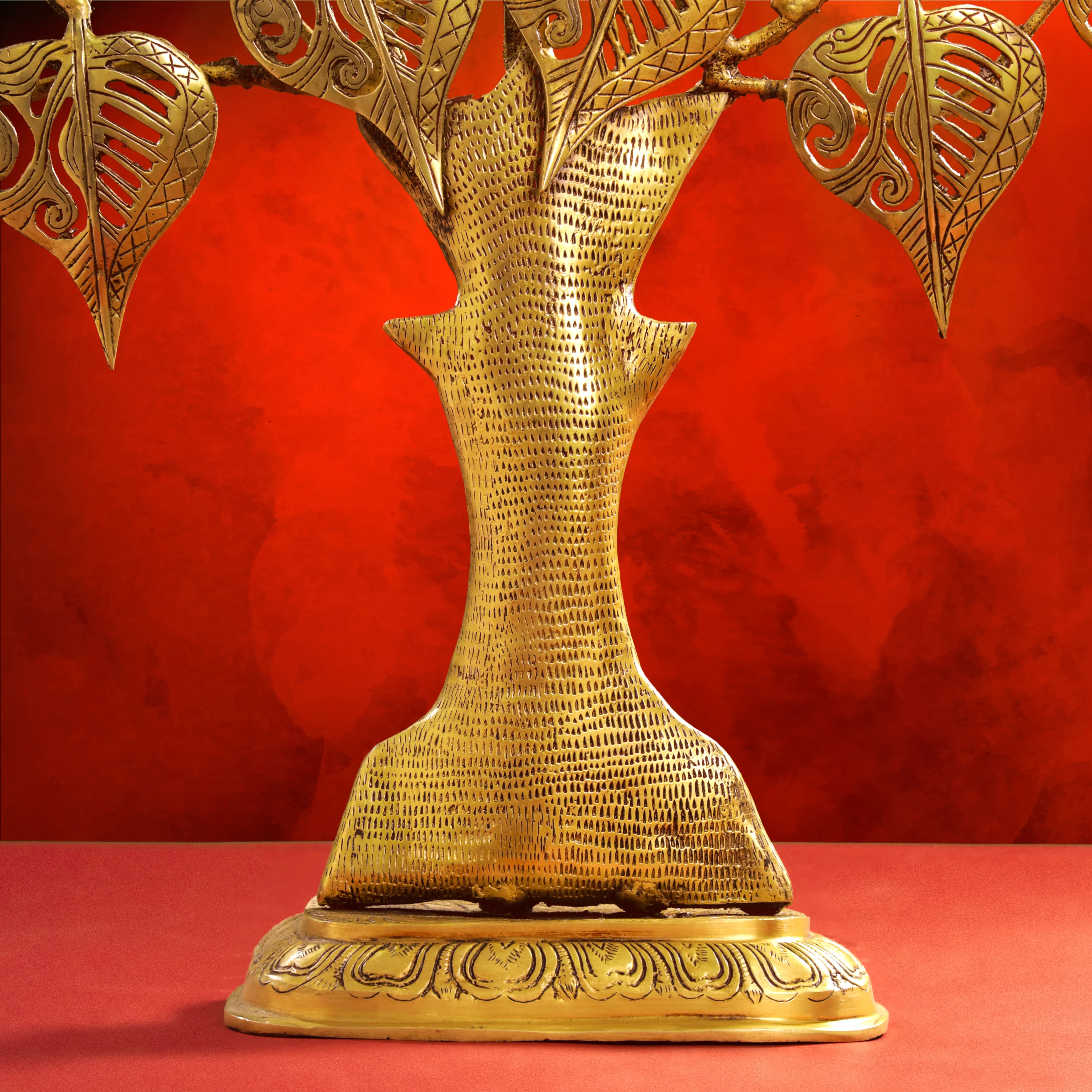 Brass Handcarved Kalpvriksha Tree Idol (31 Inch) - Image 8