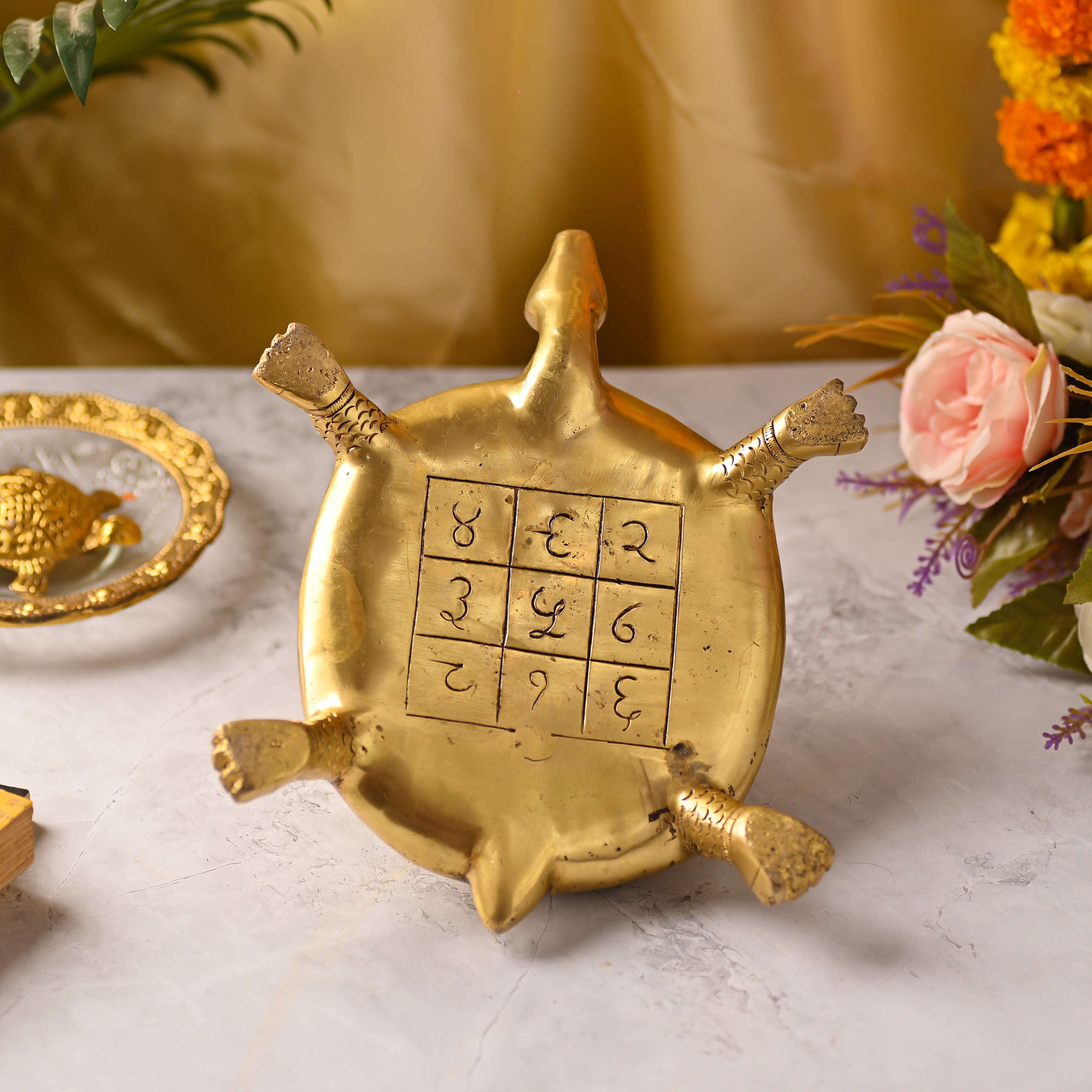 Brass Handcrafted Ashtalakshmi Shree Yantra Tortoise (4.5 Inch) - Image 7