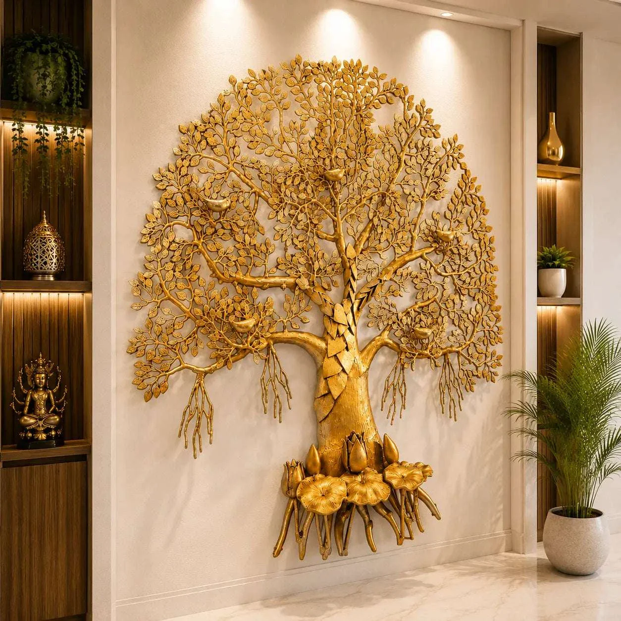 Brass Handcrafted Kalpvriksha Wall Hanging (50 Inch) - Image 5