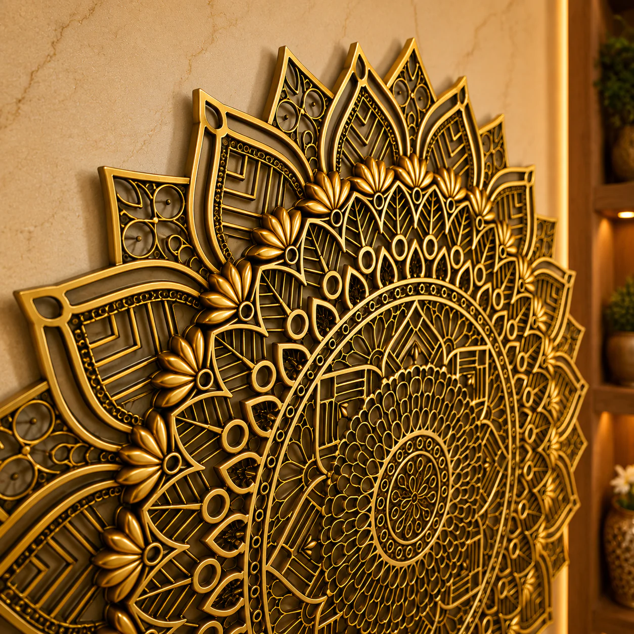 Brass Handcrafted Mandala Wall Hanging Decor - Image 4