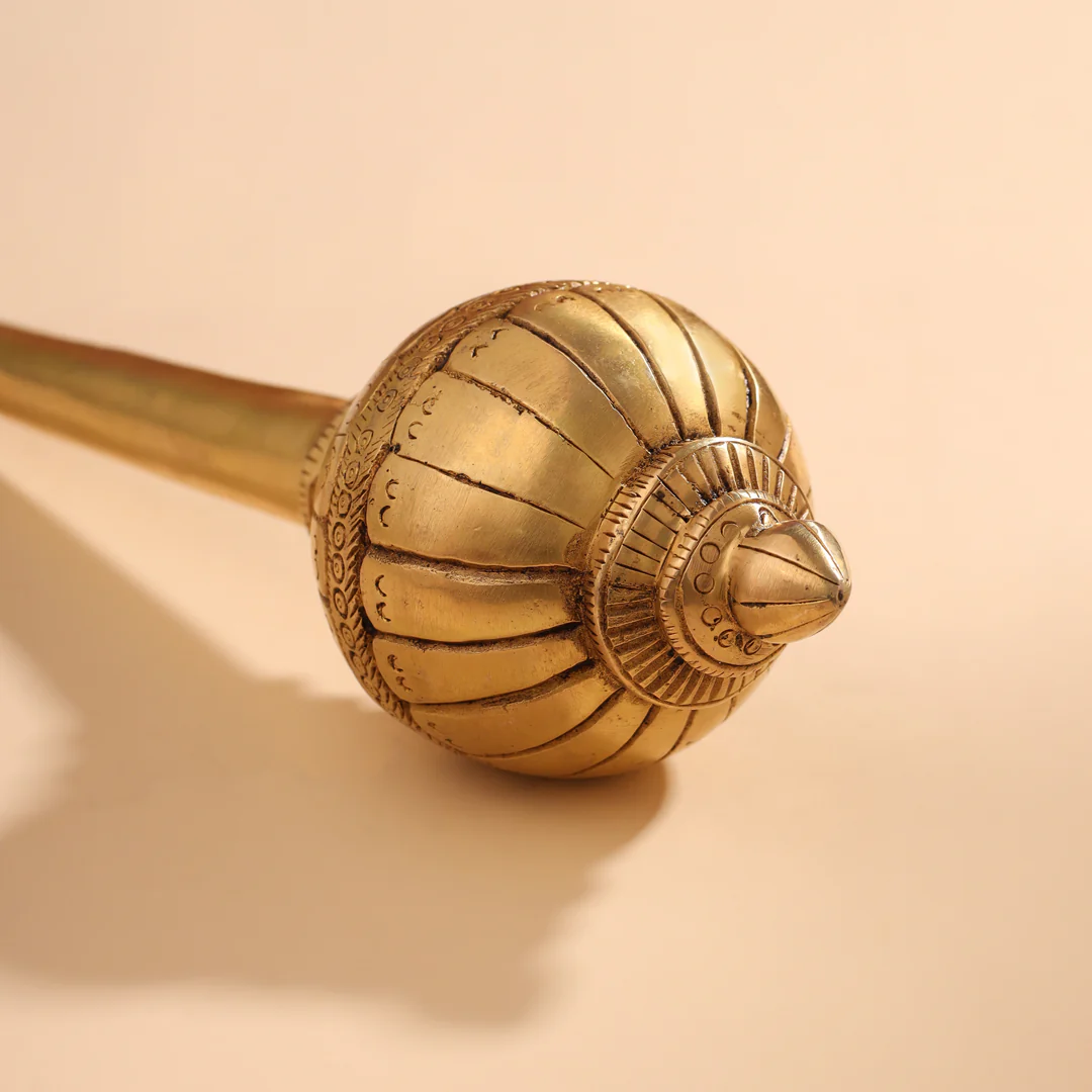 Brass Hanuman Mace/Gada (13.5 Inch) - Image 3
