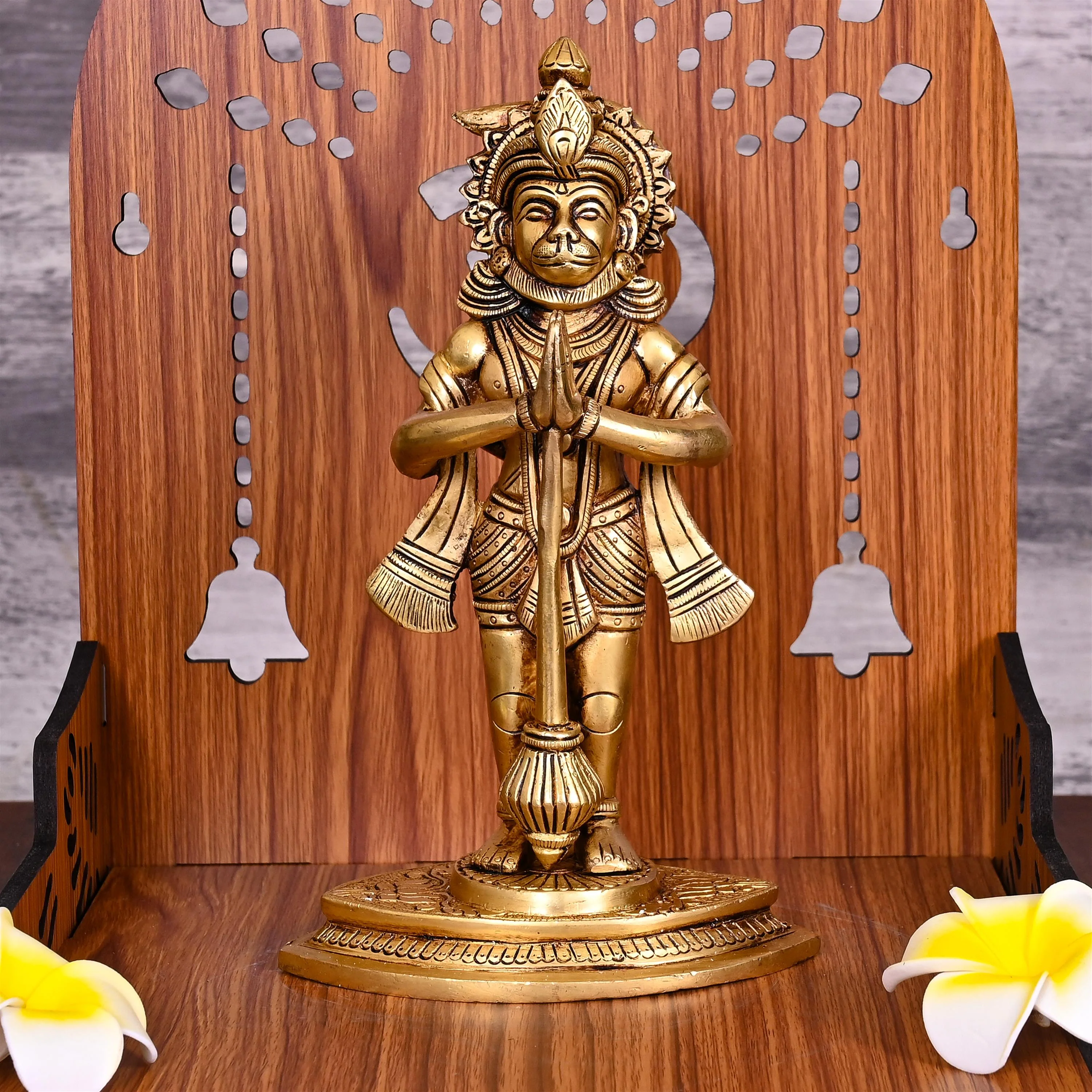 Brass Hanuman Standing Statue (9 Inch)
