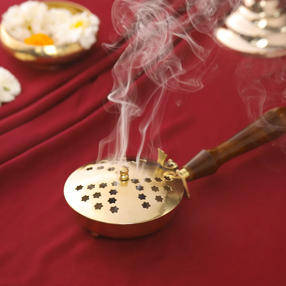 Brass Incense Butler With Wooden Handle (2.5 Inch) - Image 6