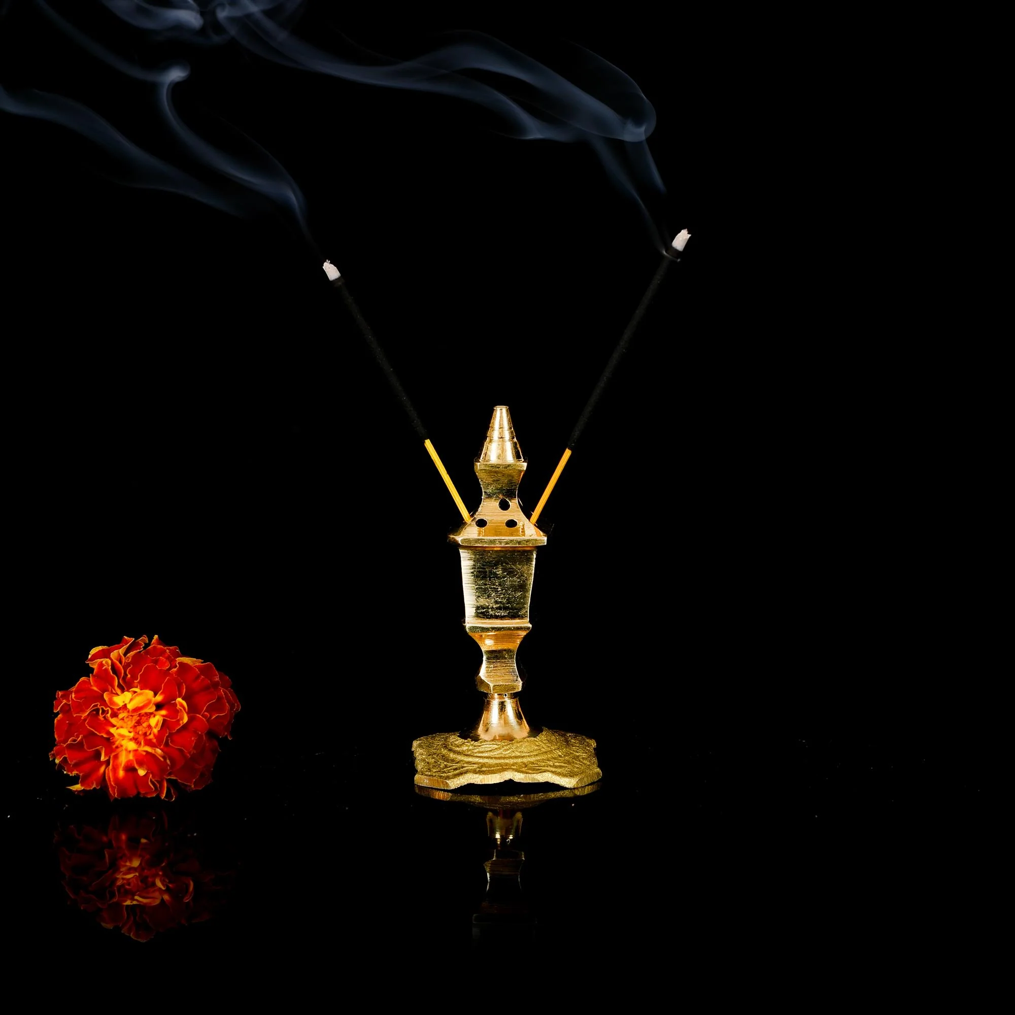 Brass Incense Holder/Agardan Pair (3.2 Inch) - Image 3