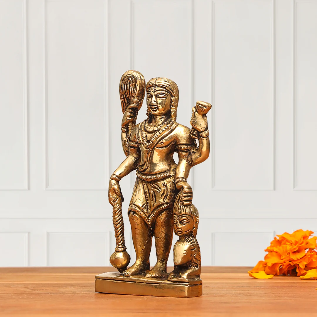 Brass Kal Bhairav Idol (5 Inch) - Image 4