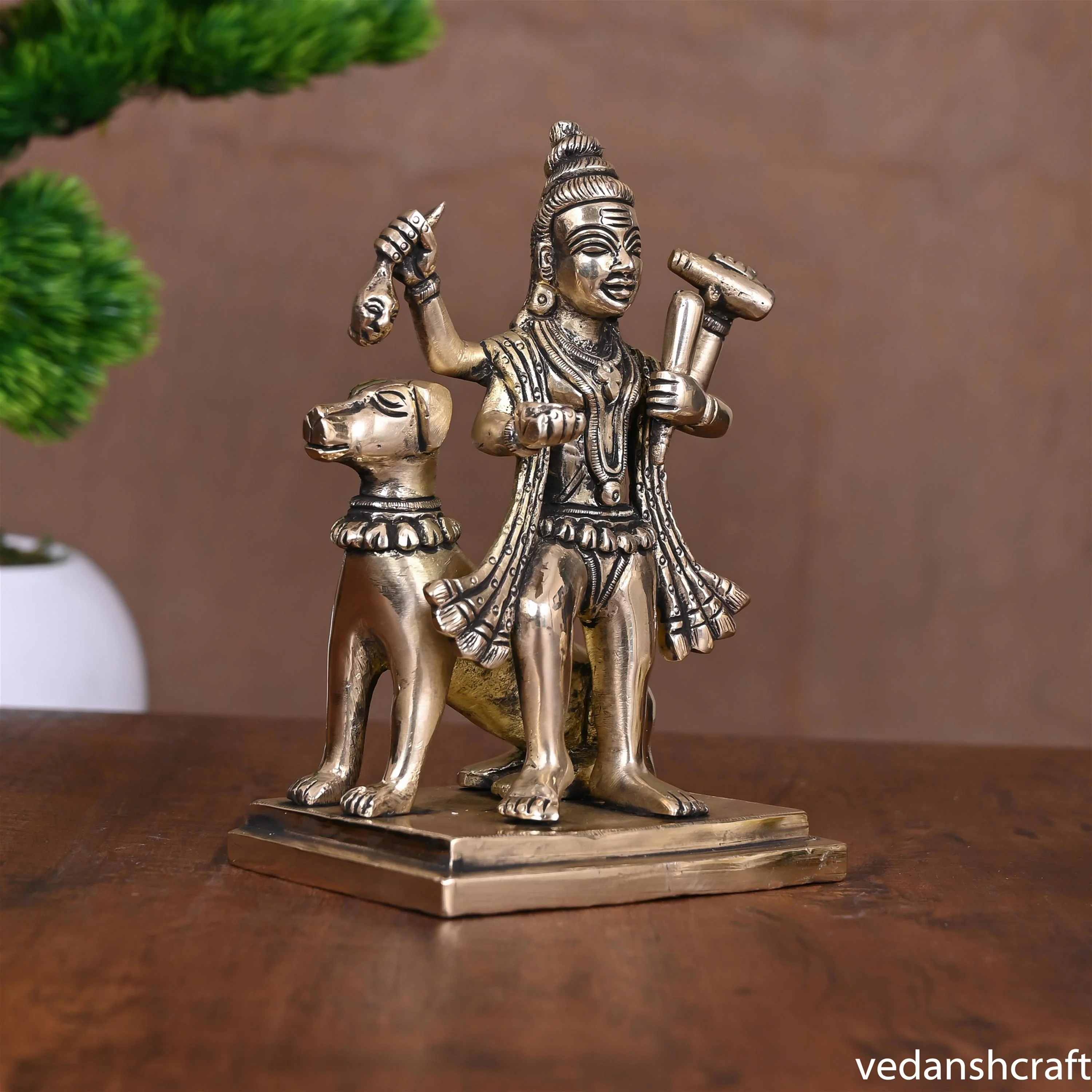 Brass Kal Bhairav Idol (6.2 Inch) - Image 2