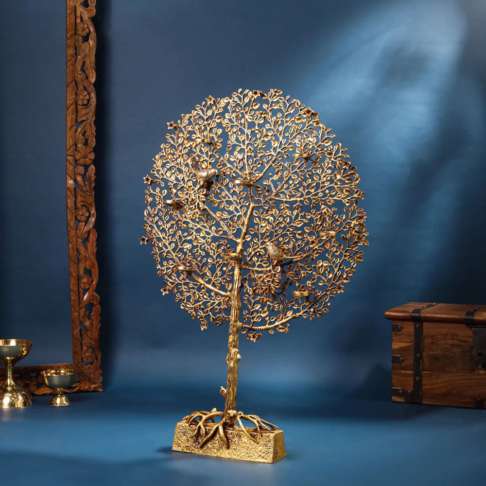 Brass Kalpvriksha Candle Holder (35 Inch) - Image 5