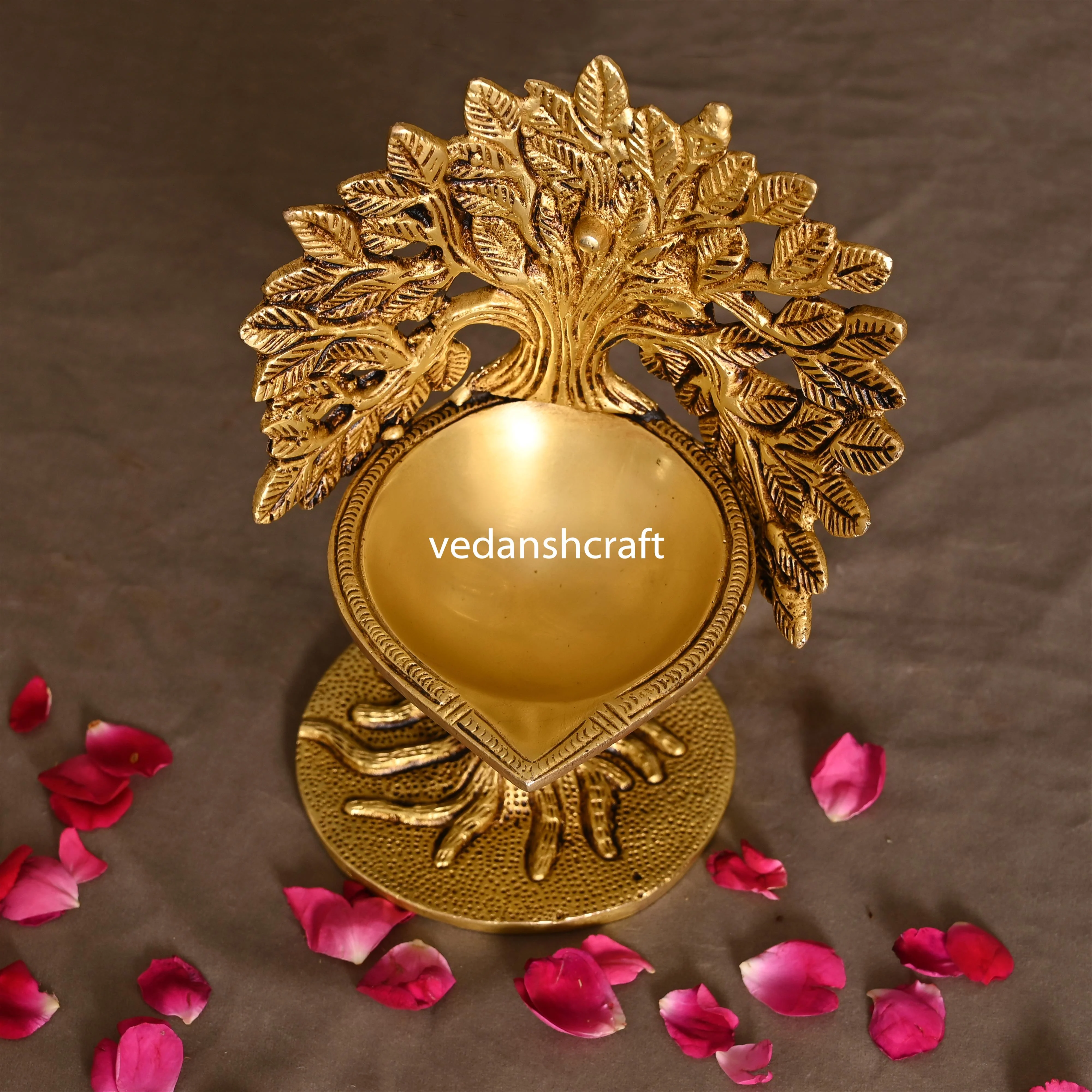 Brass Kalpvriksha Diya/Lamp (7 Inch) - Image 4