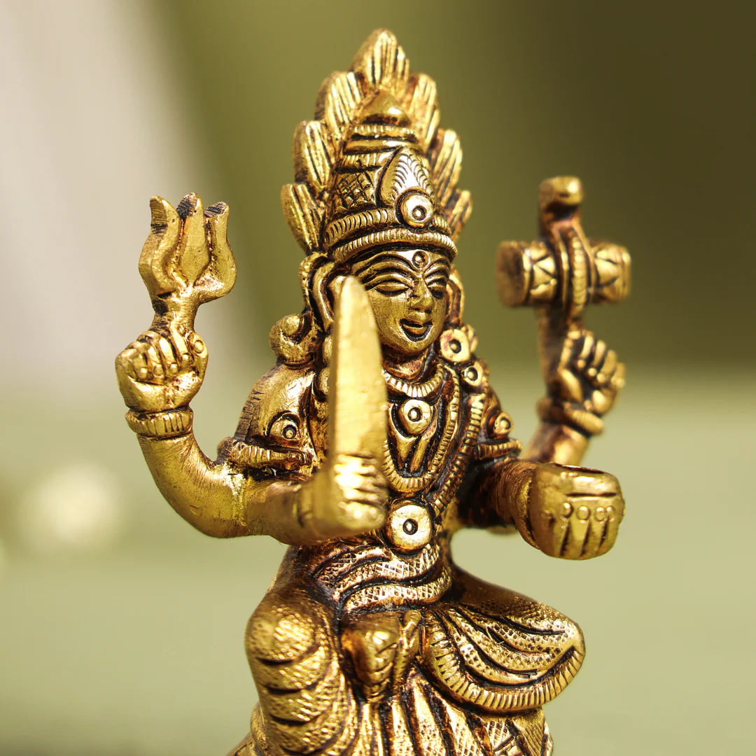 Brass Sitting Karumari Amman Idol (3.7 Inch) - Image 6