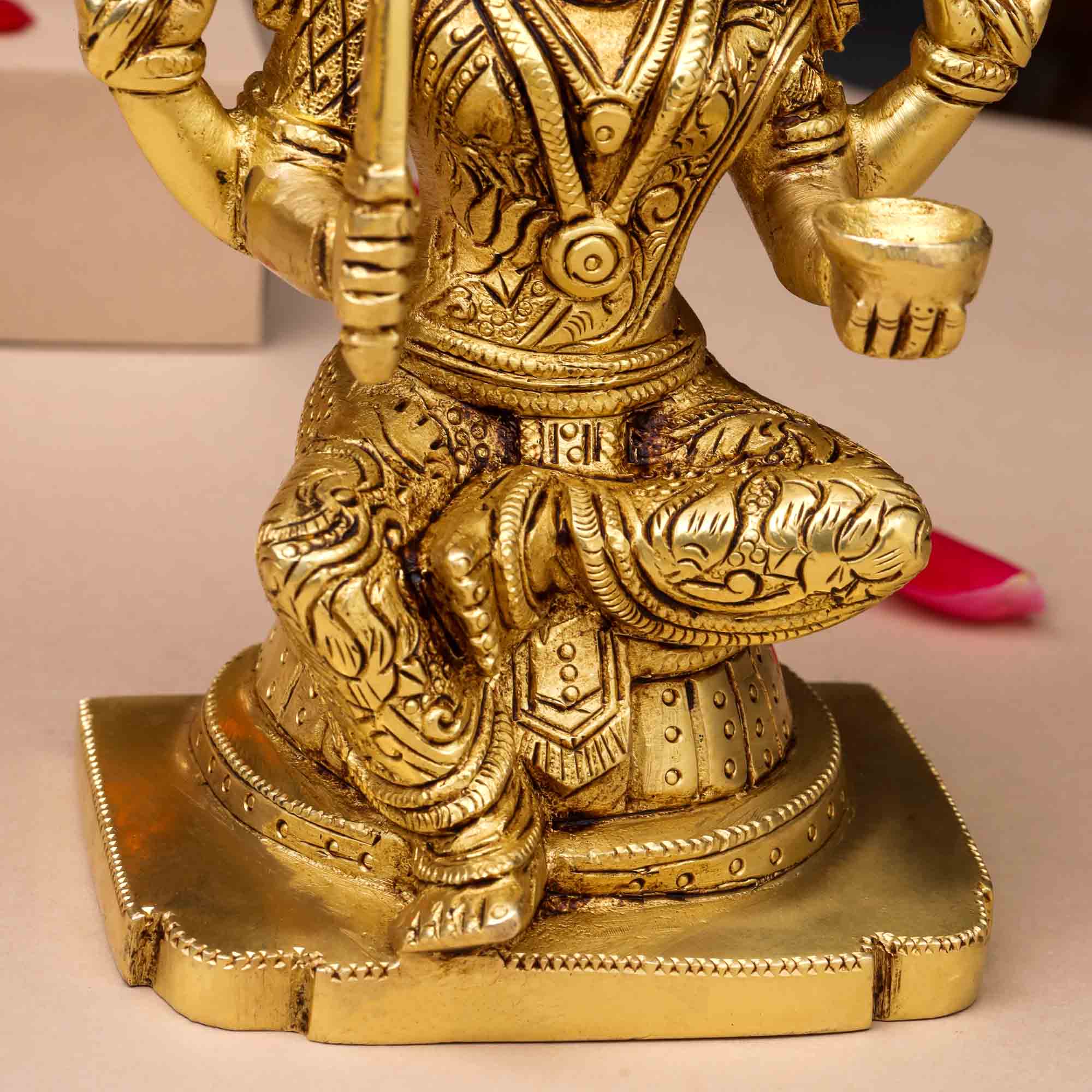 Brass Sitting Karumari Amman Idol (8.5 Inch) - Image 4