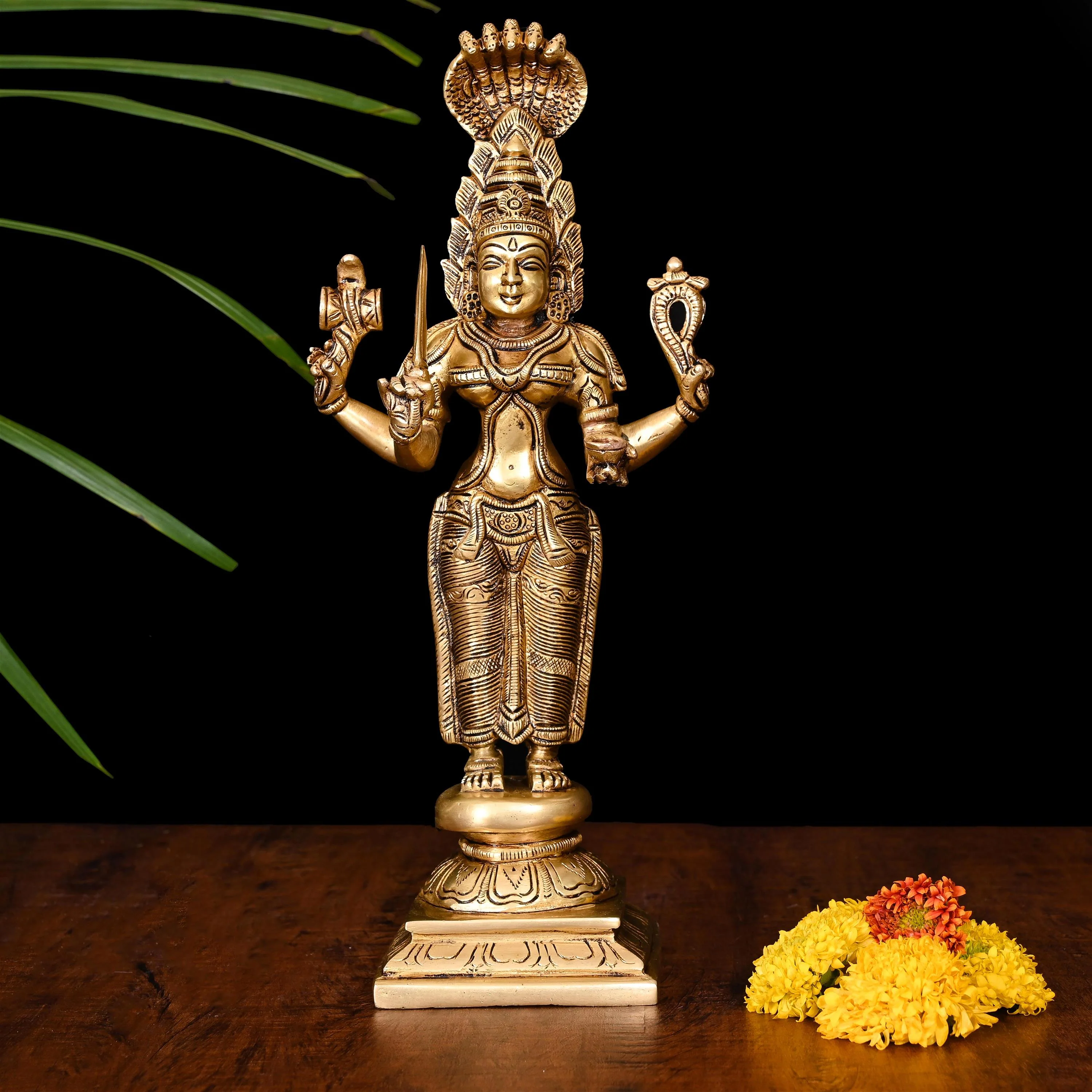 Brass Standing Karumari Amman Superfine Idol (12.5 Inch)