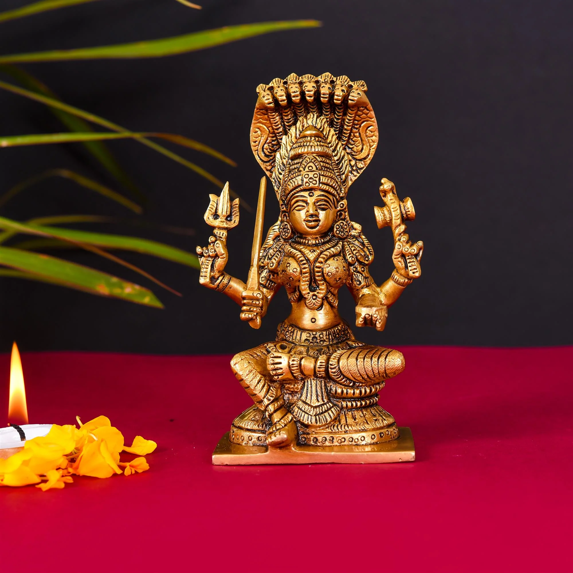 Brass Sitting Karumari Amman Superfine Idol (6 Inch)