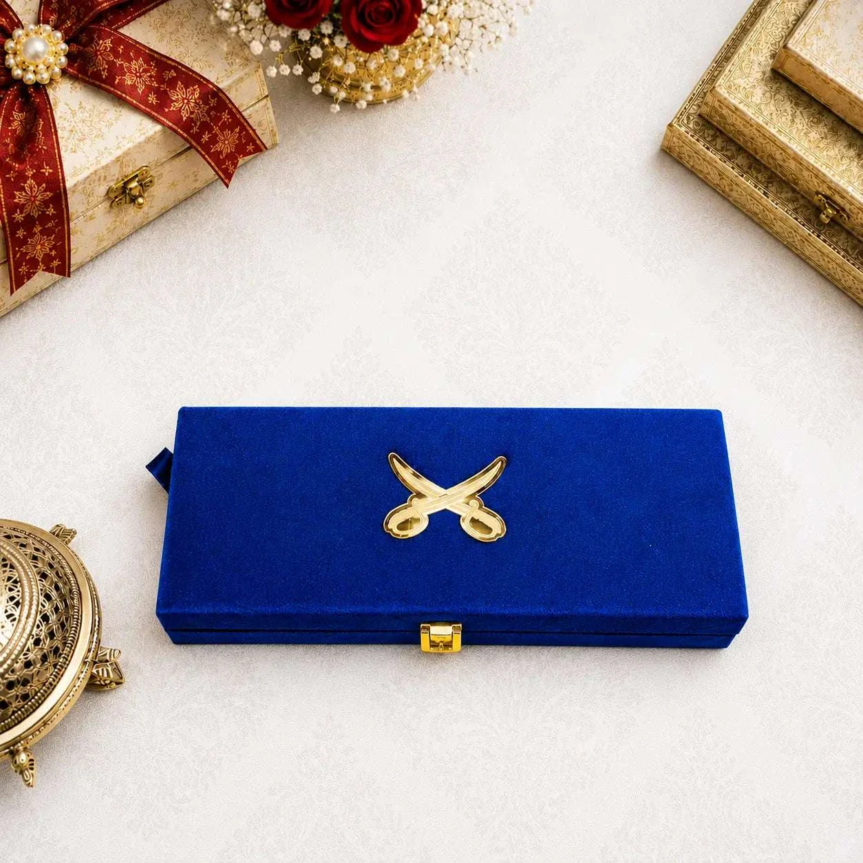 Brass Handcrafted Katar with Velvet Gift Box – Premium Indian Decor (9.5 Inch) - Image 2