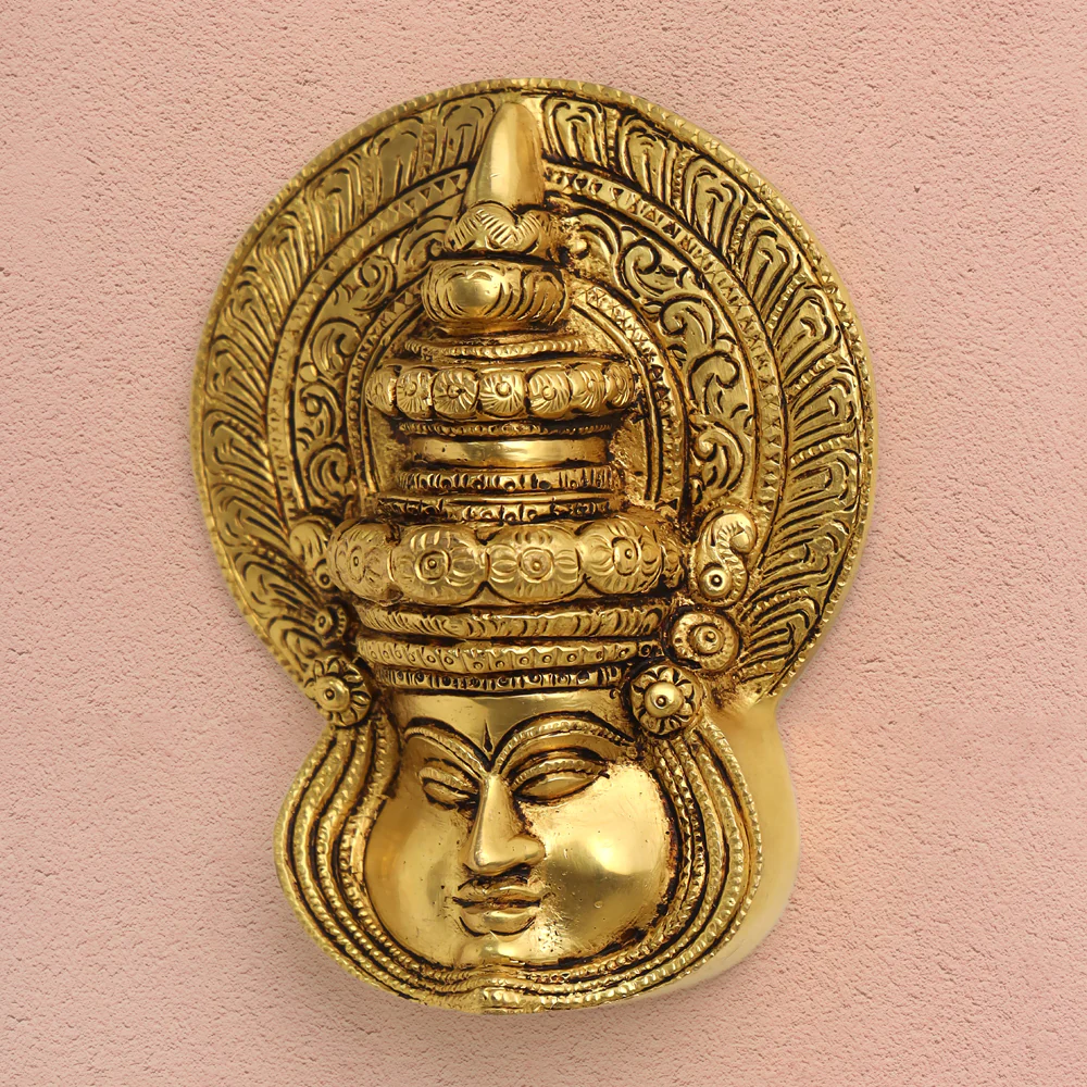 Brass Kathakali Wall Hanging (5.5 Inch) - Image 3