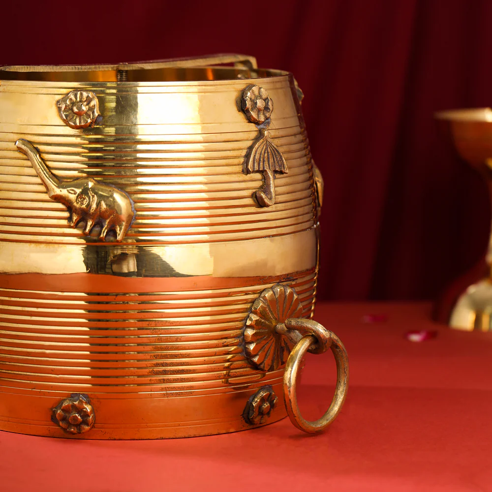 Brass Kerala Rice Vessel (8 Inch) - Image 4