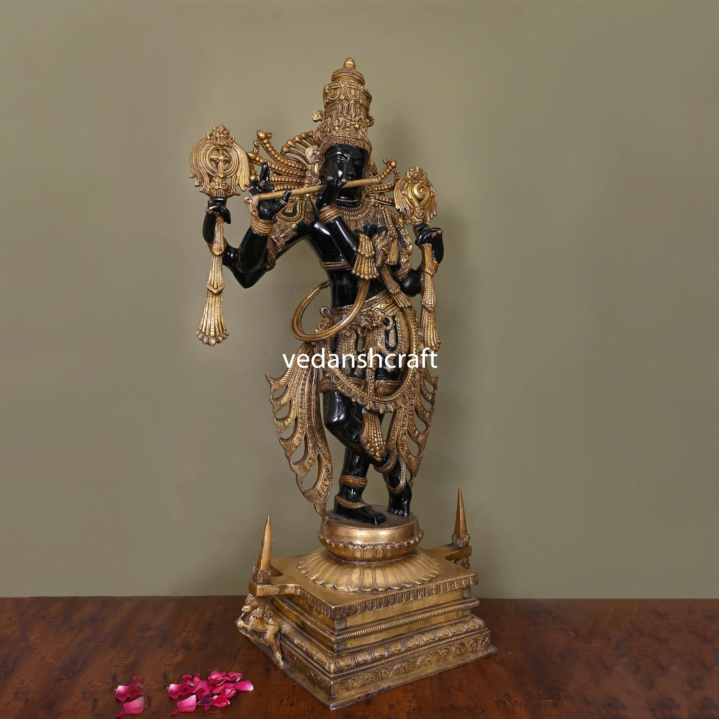 Brass Standing Krishna Statue/Idol (41 Inch) - Image 3