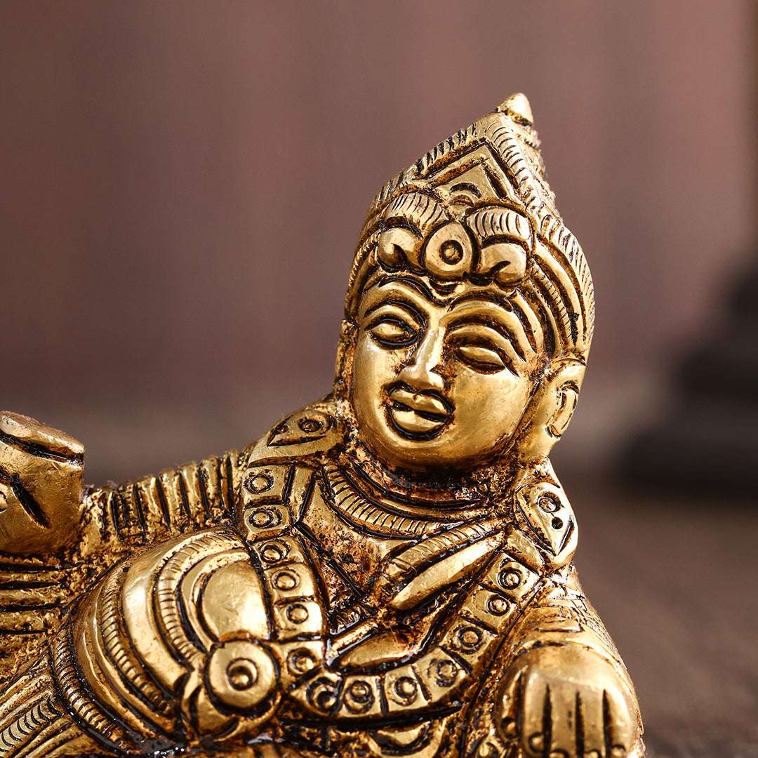 Brass Kuber Maharaj sitting Idol (2.5 Inch) - Image 2