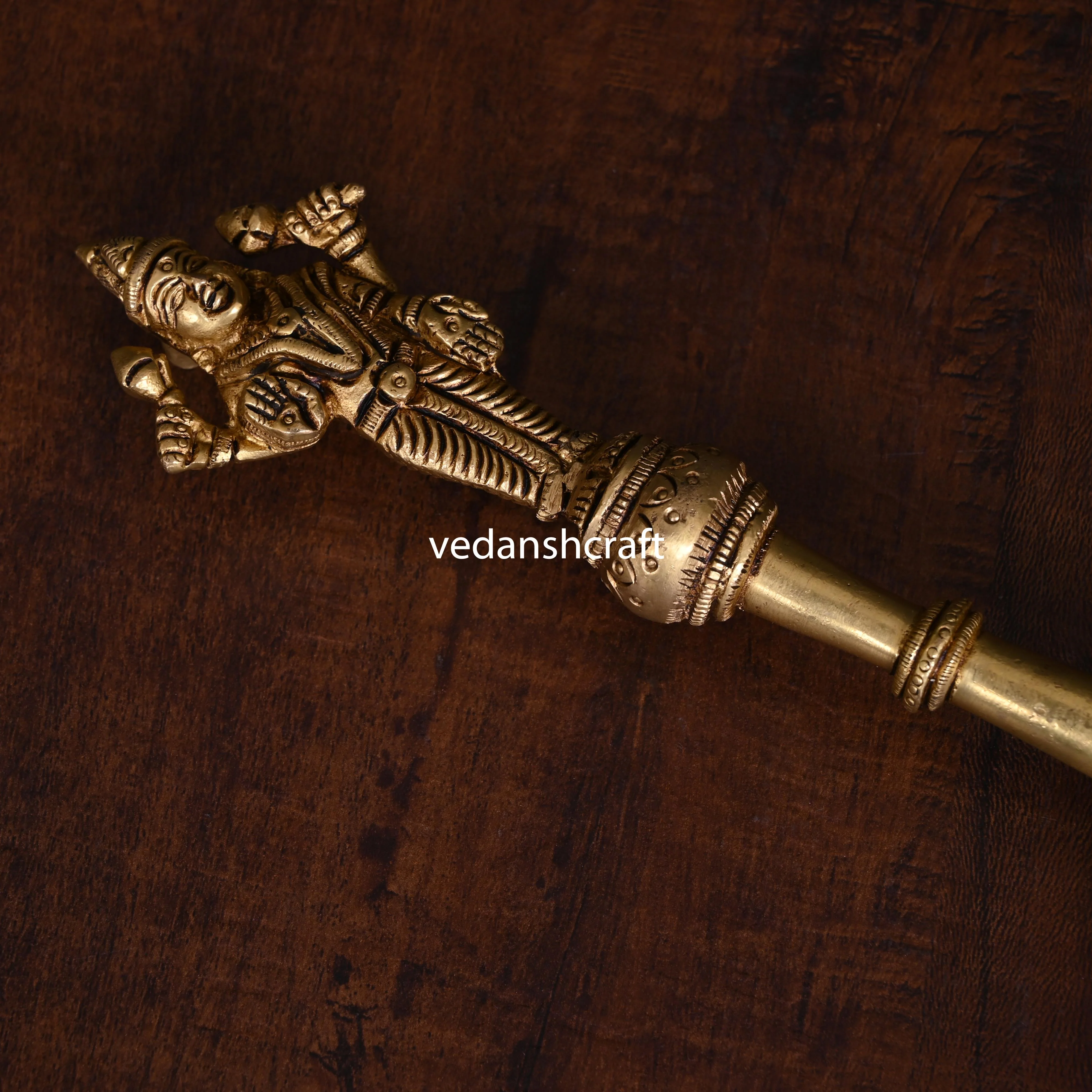 Brass Lakshmi Ahuti Spoon (10.5 Inch) - Image 3
