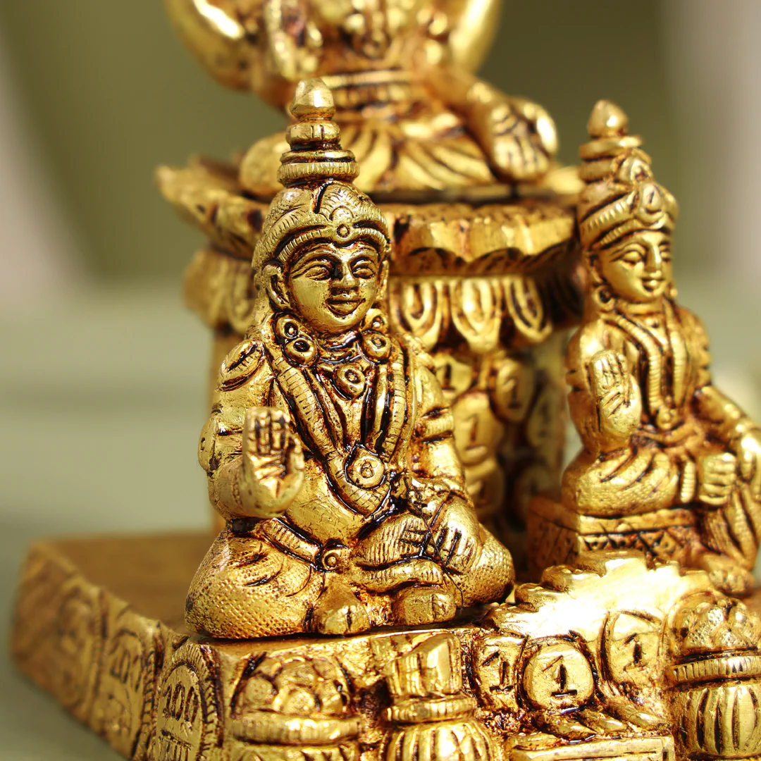 Brass Sitting Lakshmi, Kuber Statue With Chitralekha (6.2 Inch) - Image 6