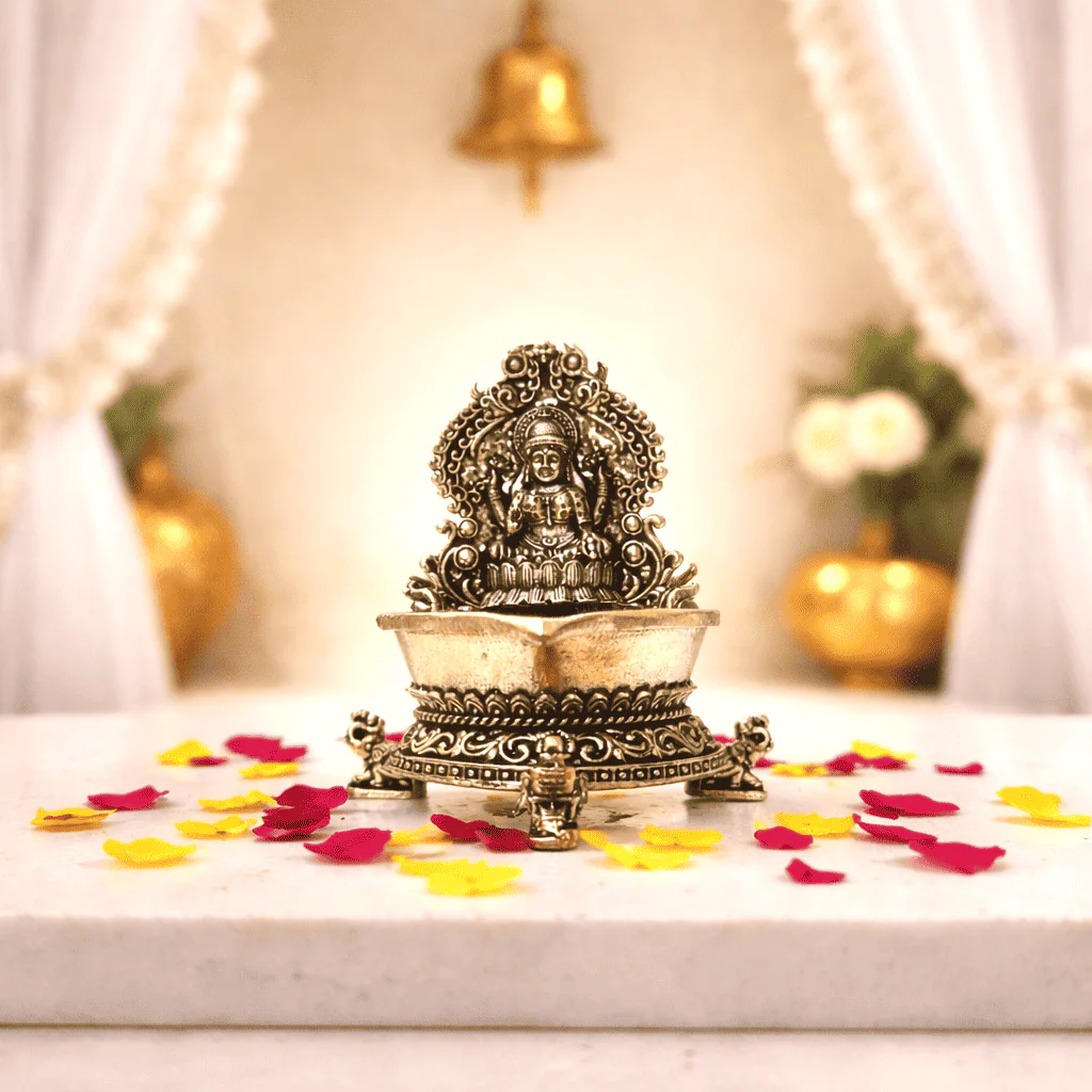Brass Lakshmi Lightweight Diya (3 Inch)