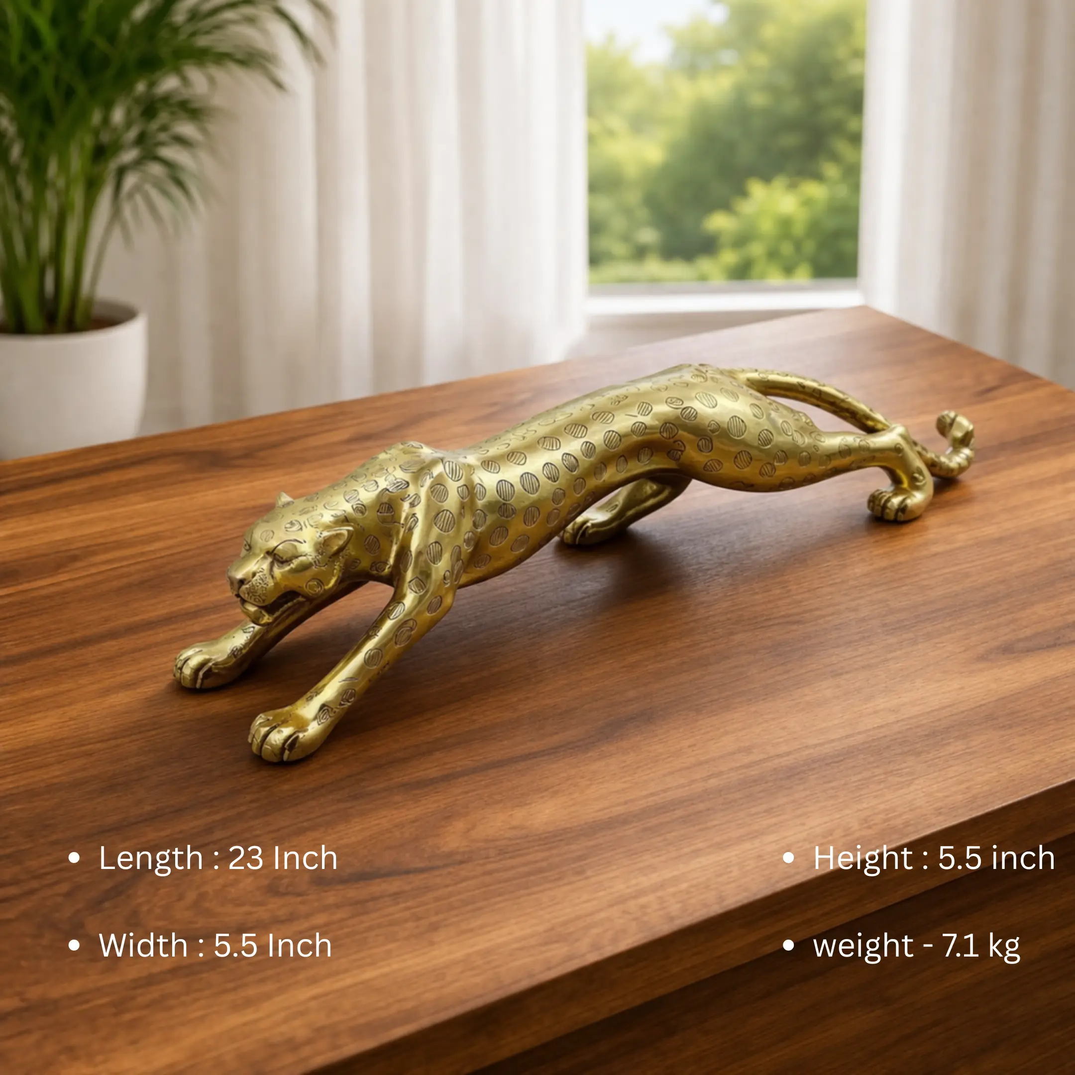 Brass Leaping Leopard Figurine - Image 13