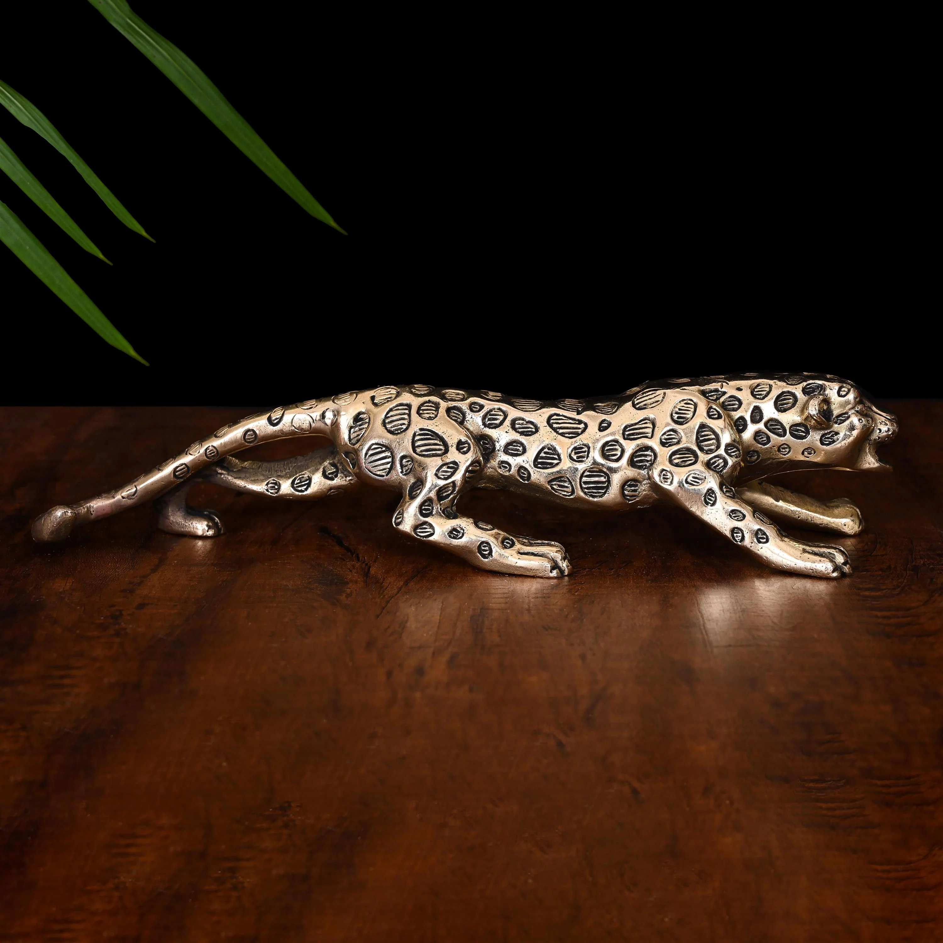 Brass Leaping Leopard Figurine - Image 3
