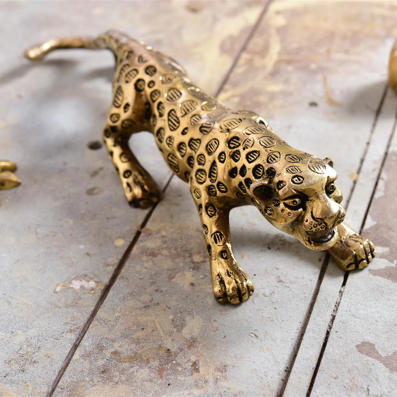 Brass Leaping Leopard Figurine - Image 4
