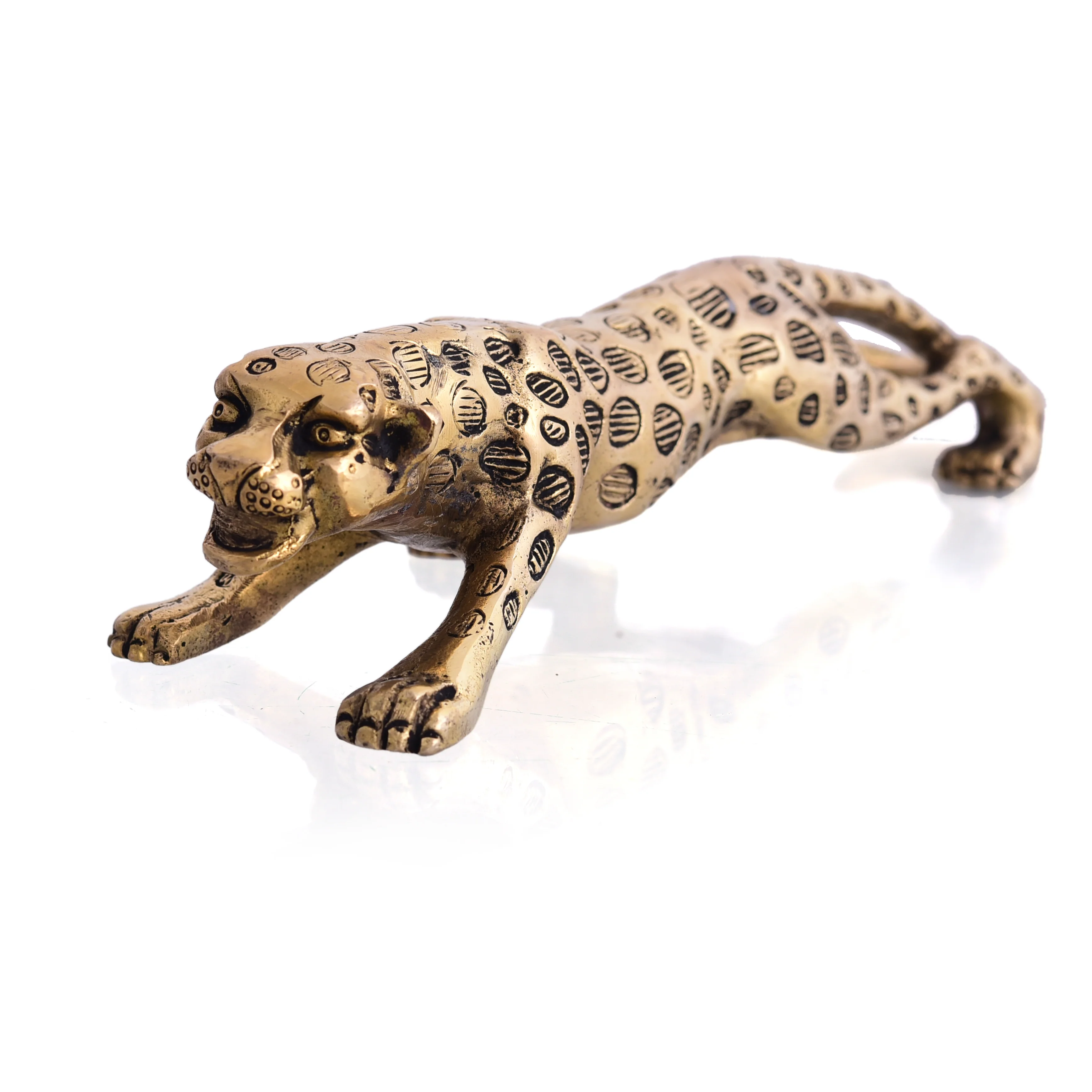 Brass Leaping Leopard Figurine - Image 6