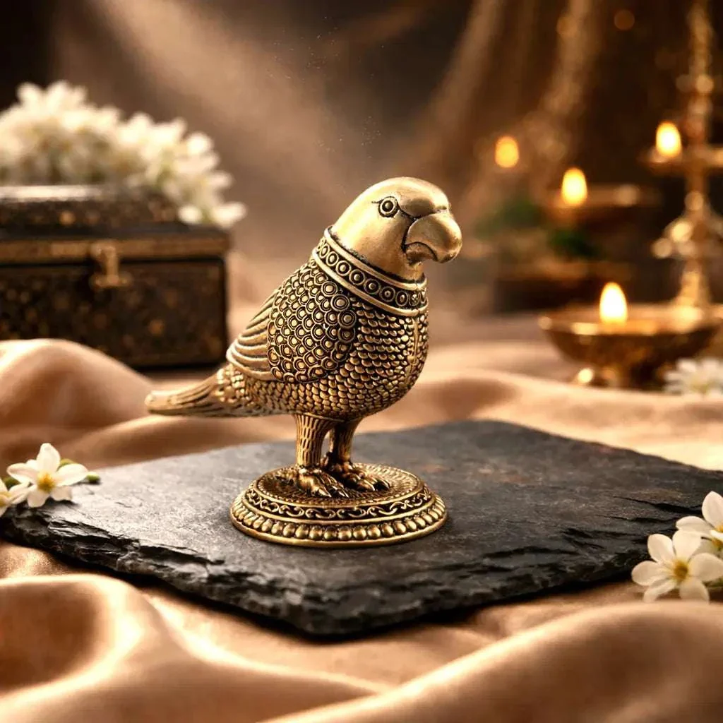 Brass Lightweight Parrot Figurine (2.8 Inch) - Image 3
