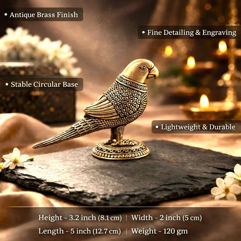 Brass Lightweight Parrot Figurine (2.8 Inch) - Image 5