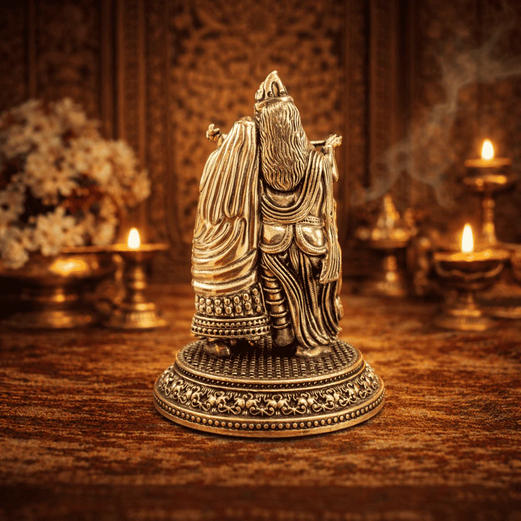 Brass Lightweight Standing Radha Krishna Idol - Image 9