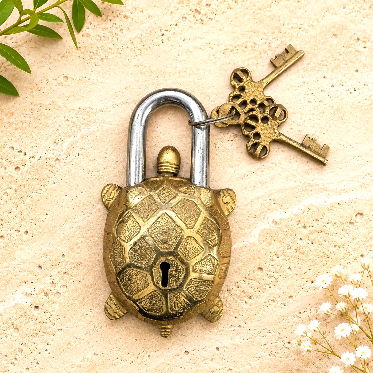 Brass Door Lock With Brass Keys - Image 5