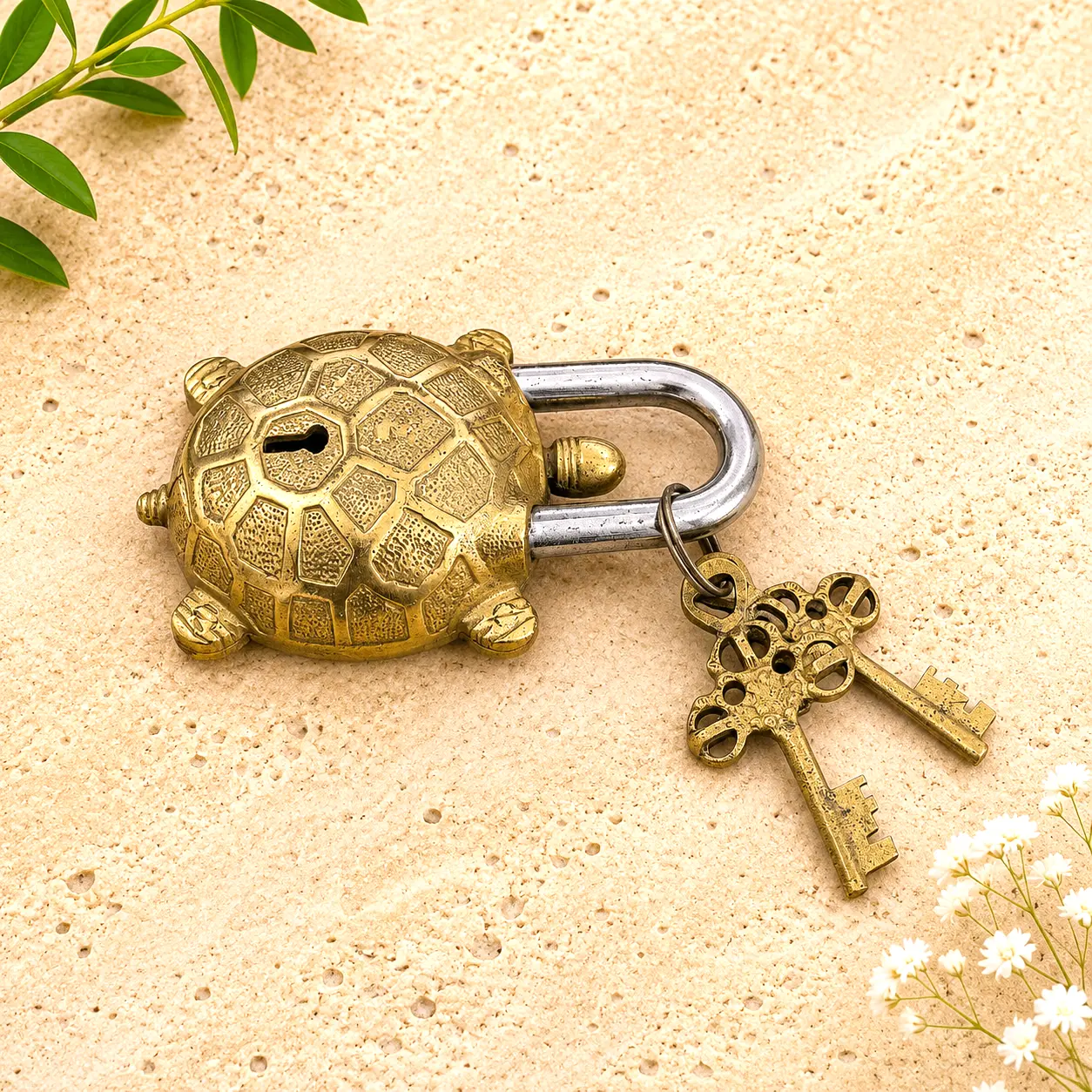 Brass Door Lock With Brass Keys - Image 7