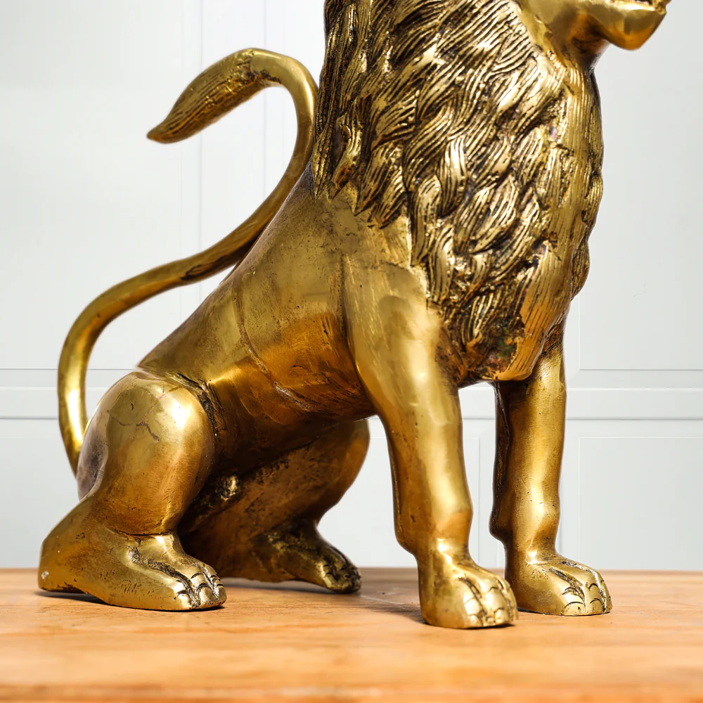 Brass Lion Statue (10.5 Inch) - Image 5