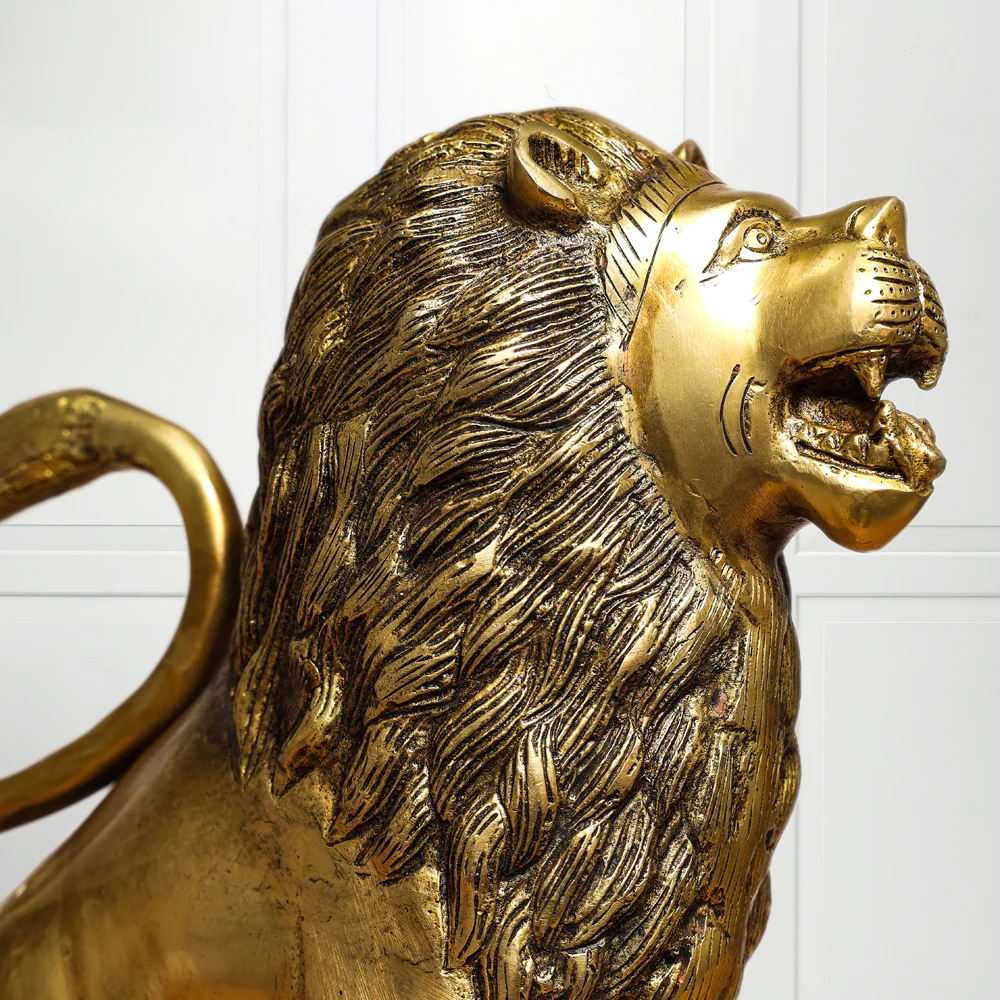 Brass Lion Statue (10.5 Inch) - Image 6