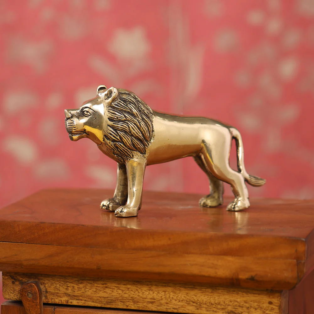 Brass Lion Statue (3.5 Inch) - Image 3