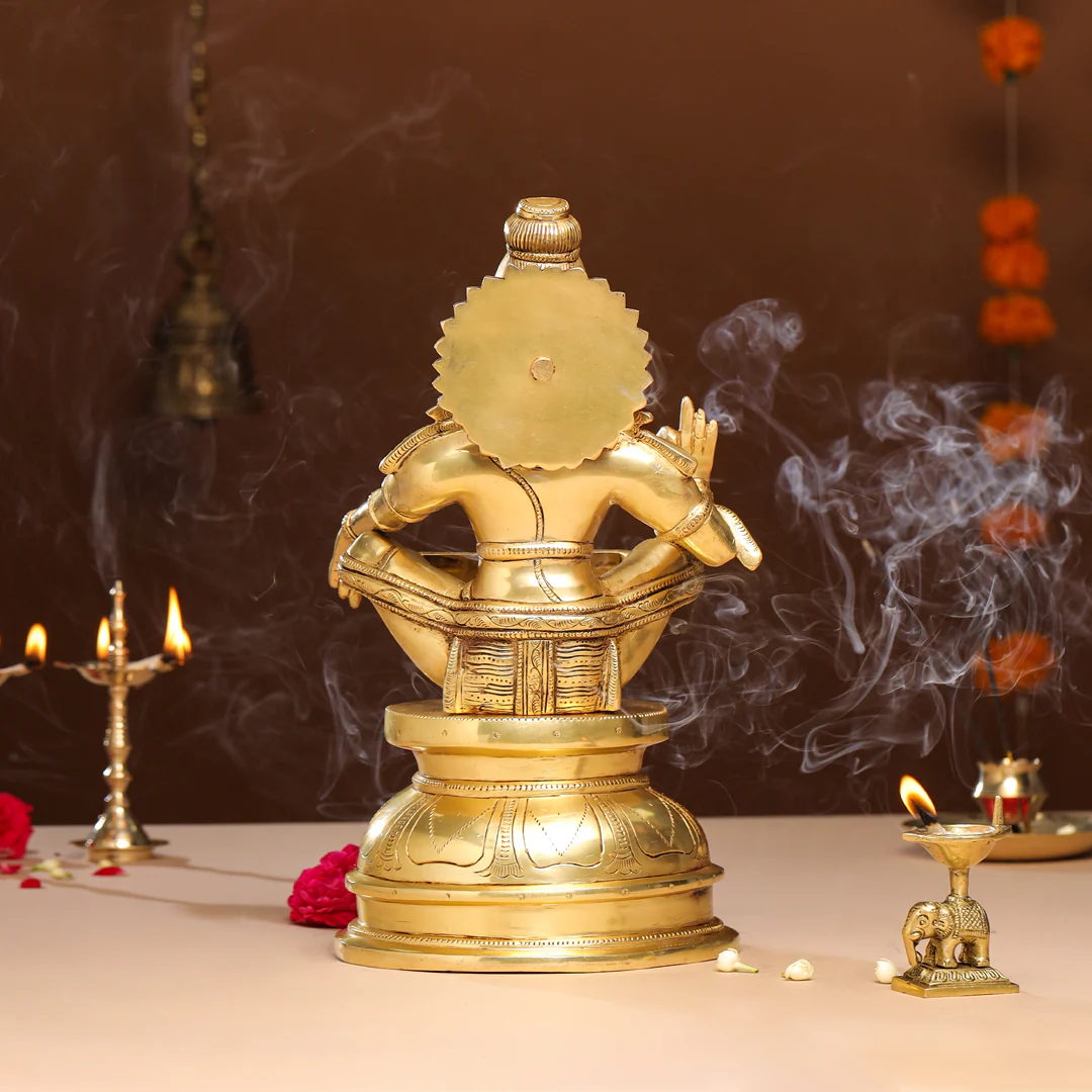 Brass Lord Ayyappa/Ayyappan Idol (14 Inch) - Image 3